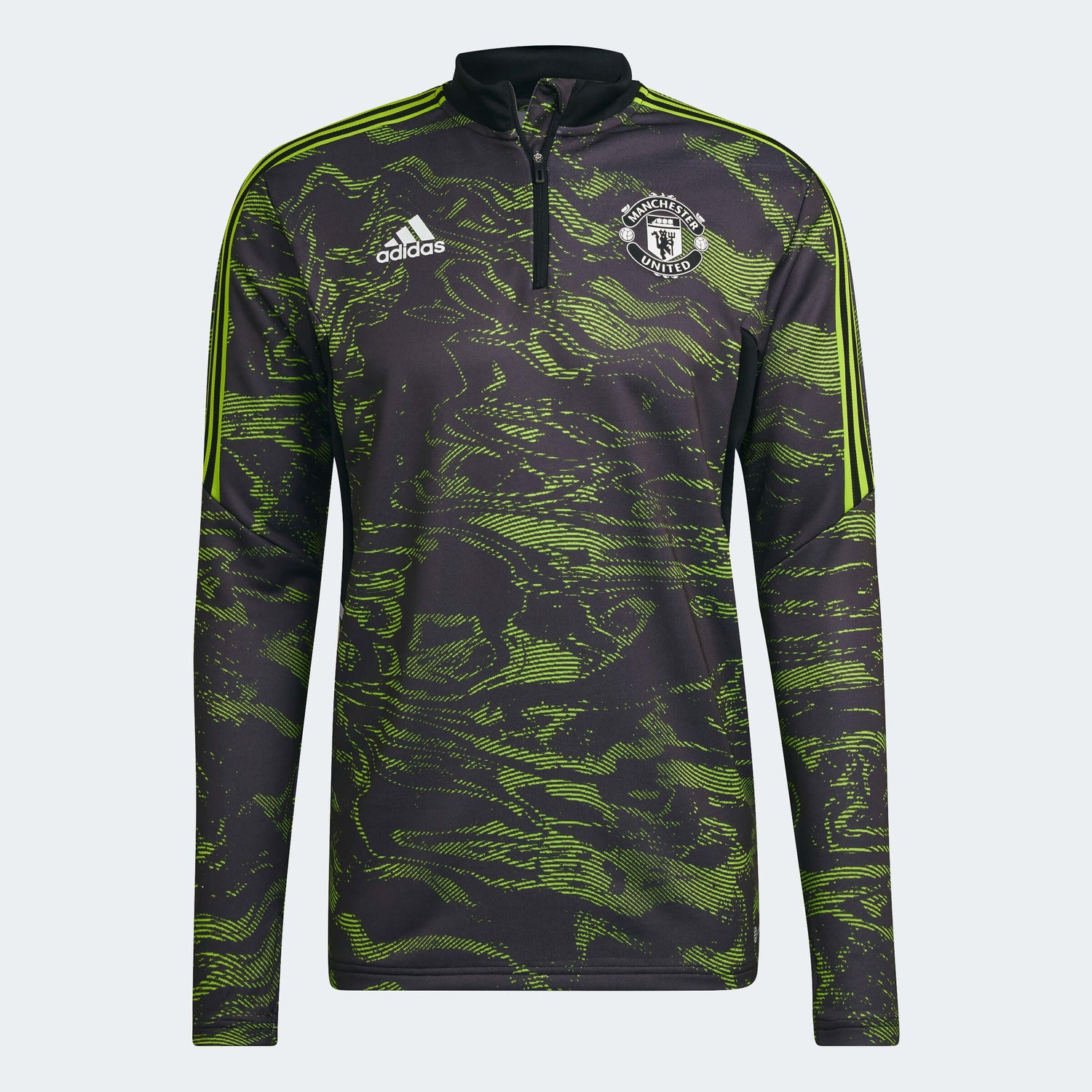 adidas 2022-23 Manchester United EU Training Top - Black-Slime (Front)