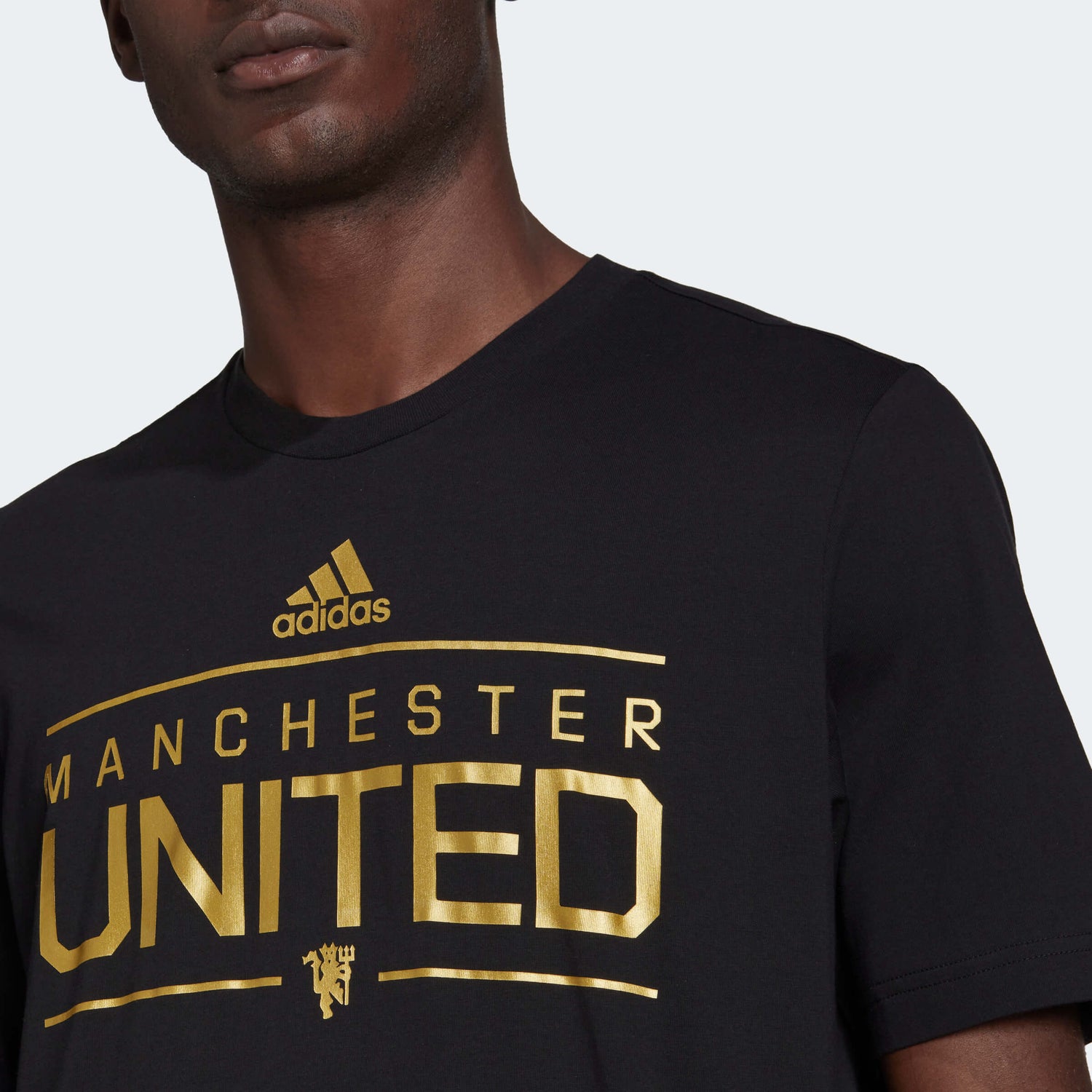 adidas 2022-23 Manchester United Graphic Tee - Black-Gold (Detail 1)