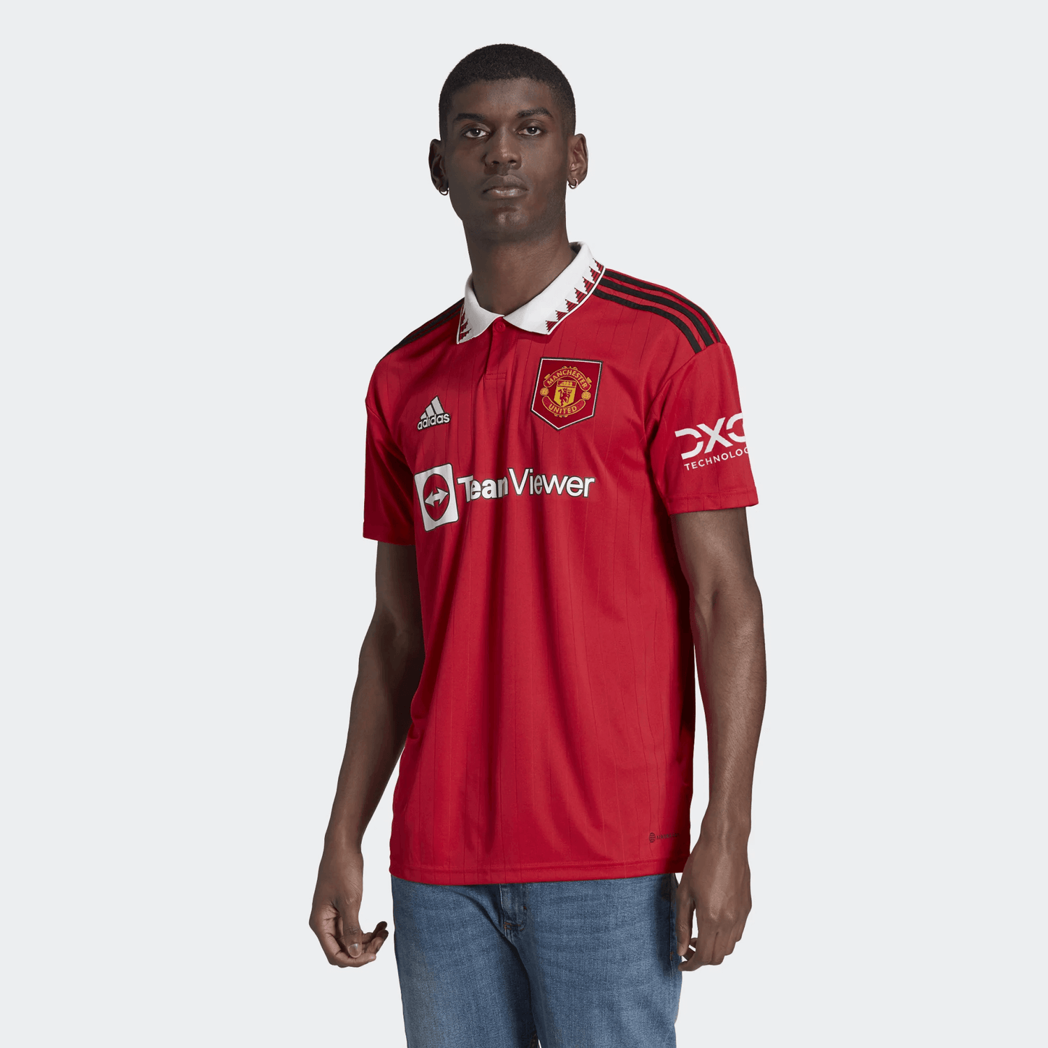 adidas 2022-23 Manchester United Home Jersey - Red-White (Model - Front)
