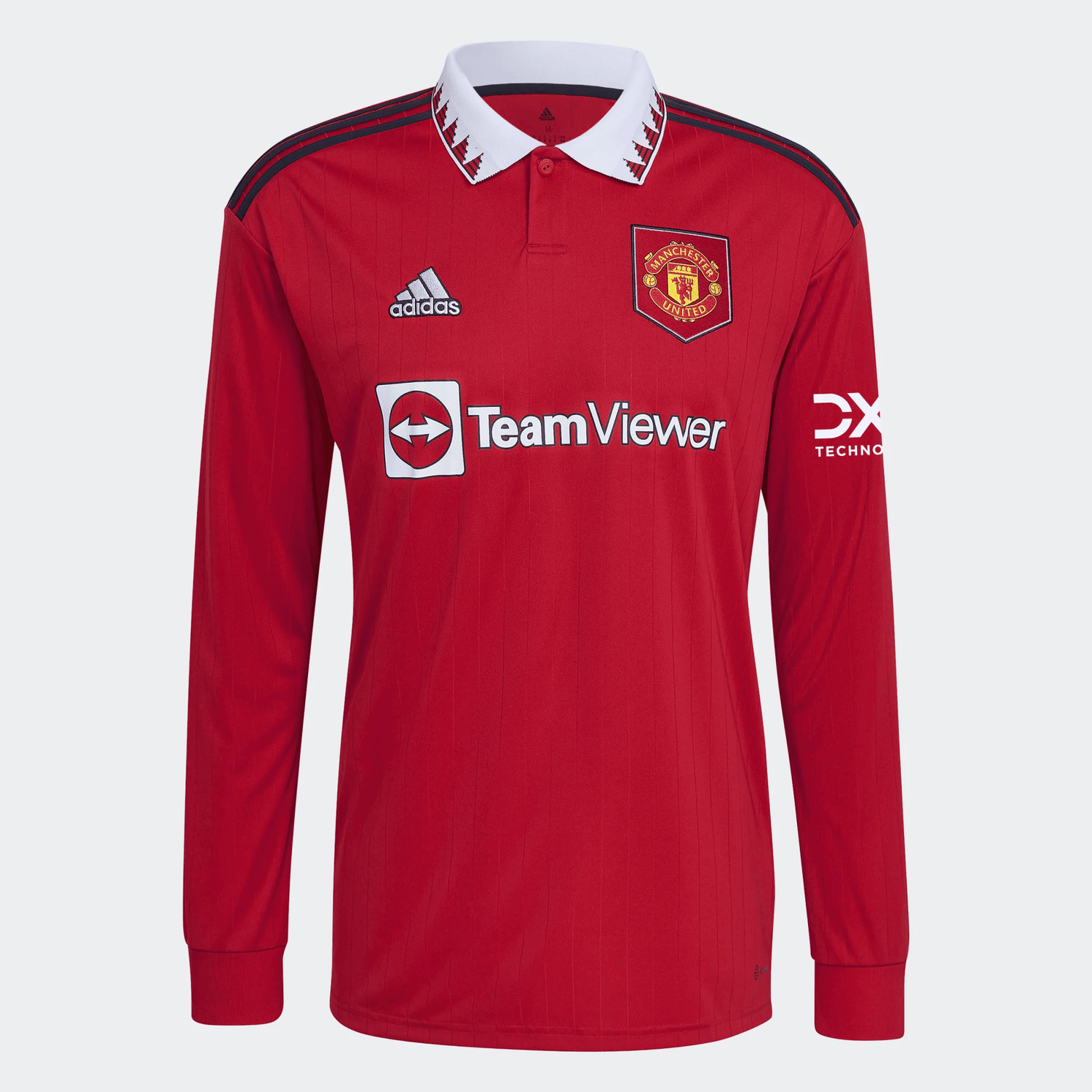 adidas 2022-23 Manchester United Home Long Sleeve Jersey - Red-White (Front)