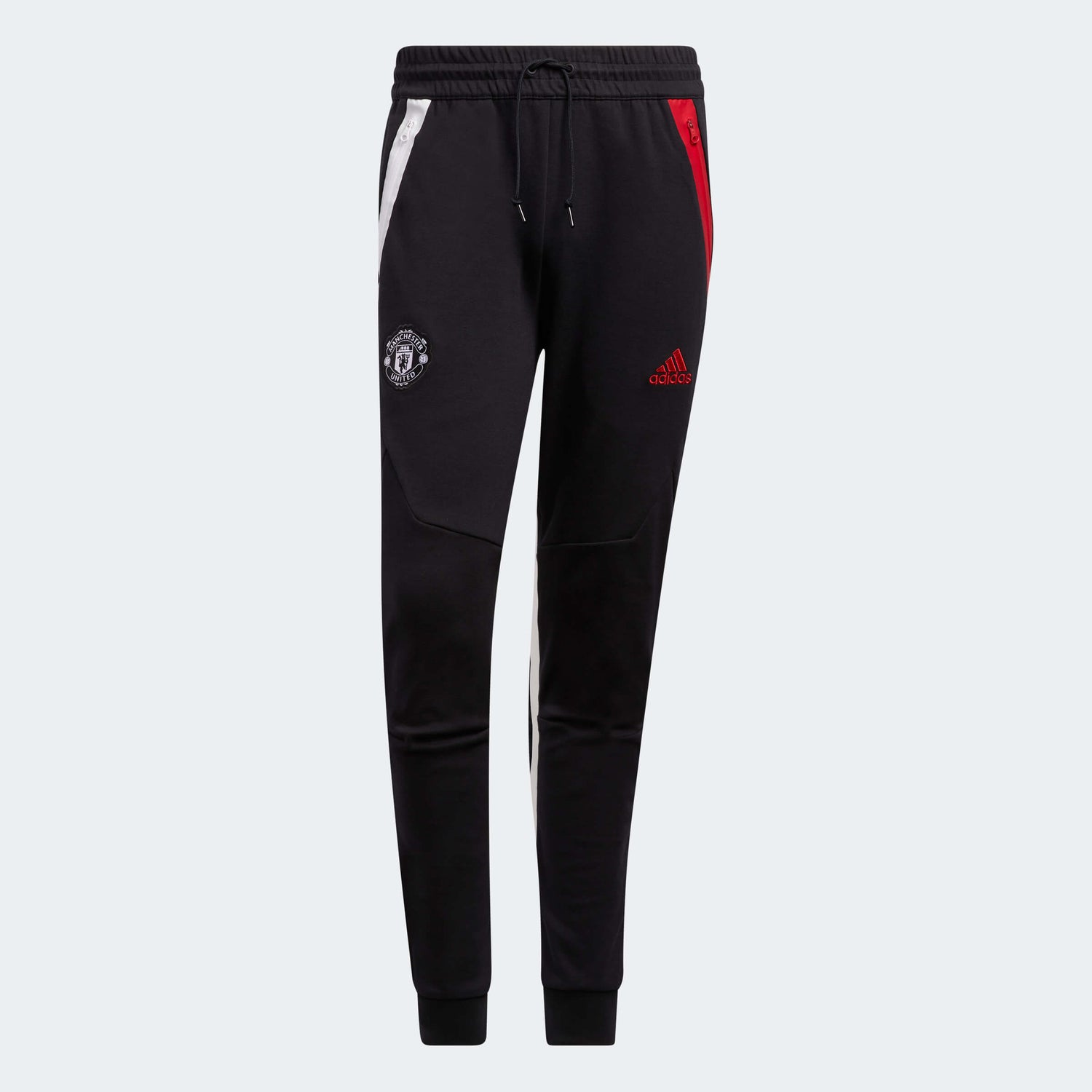 adidas 2022-23 Manchester United Travel Pants - Black-Red (Front)