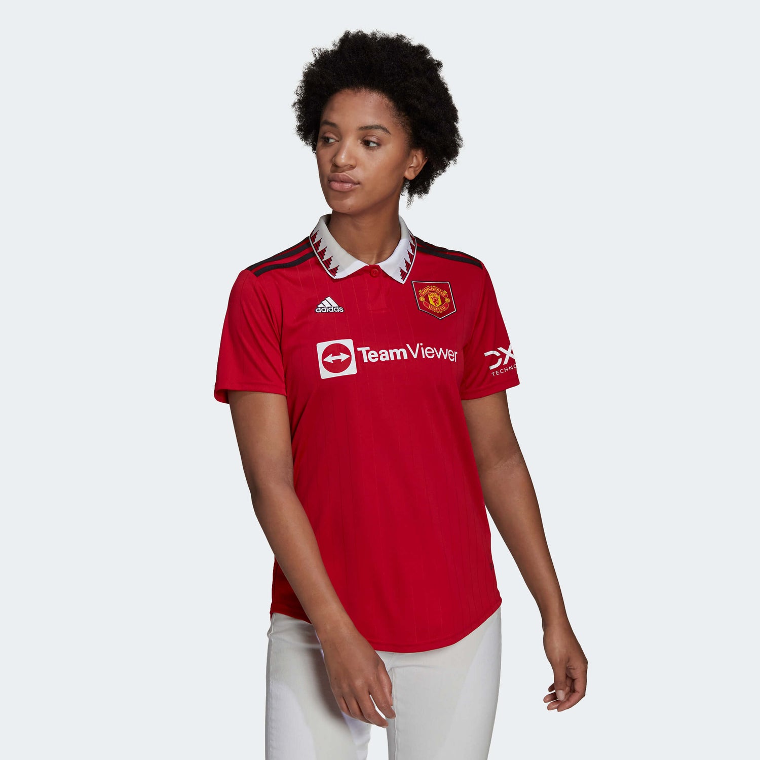 adidas 2022-23 Manchester United Women's Home Jersey - Red-White (Model - Front)