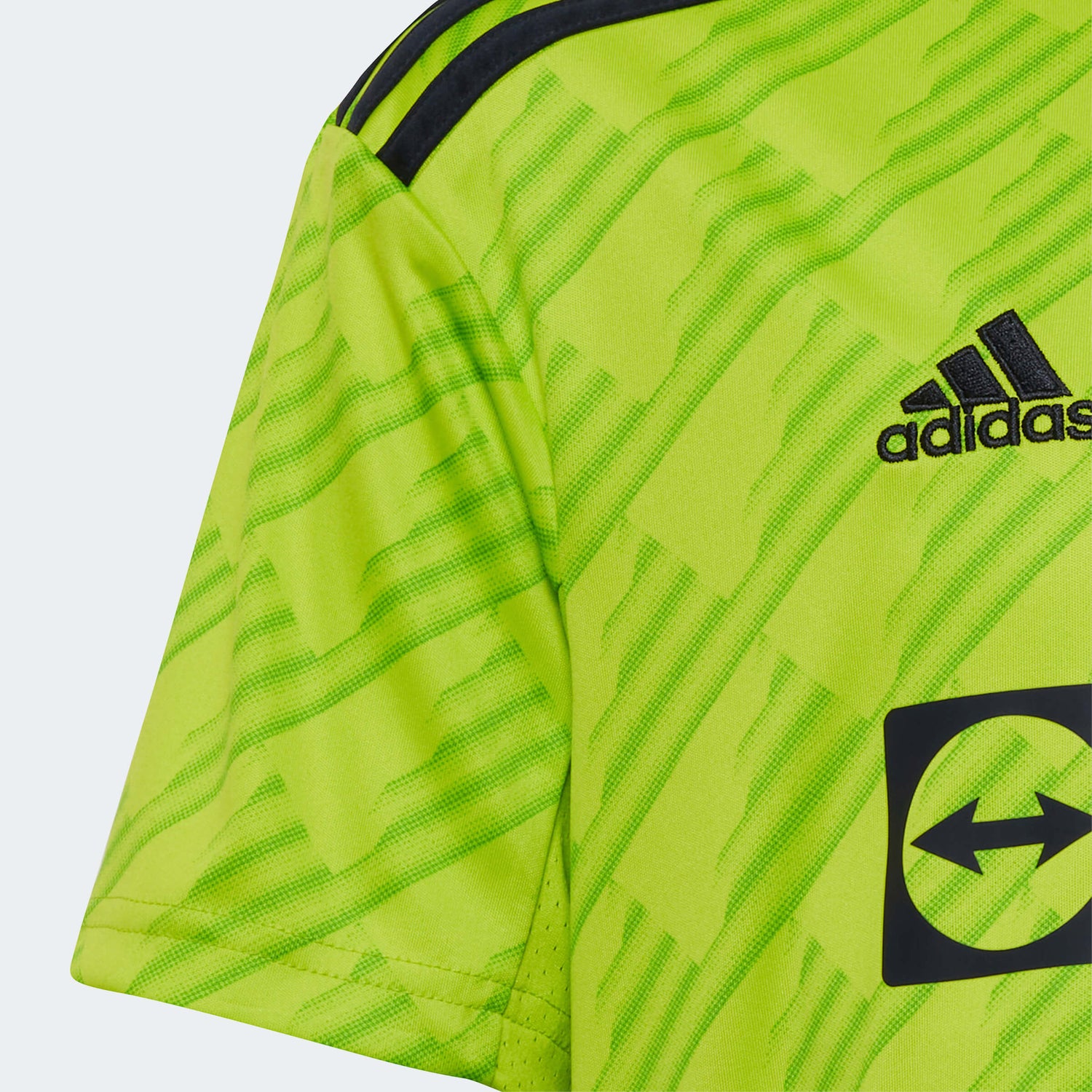 adidas 2022-23 Manchester United Youth Third Jersey - Solar Slime  (Detail 1)