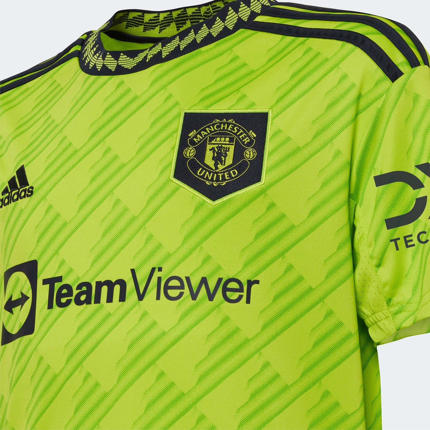 adidas 2022-23 Manchester United Youth Third Jersey - Solar Slime  (Detail 2)