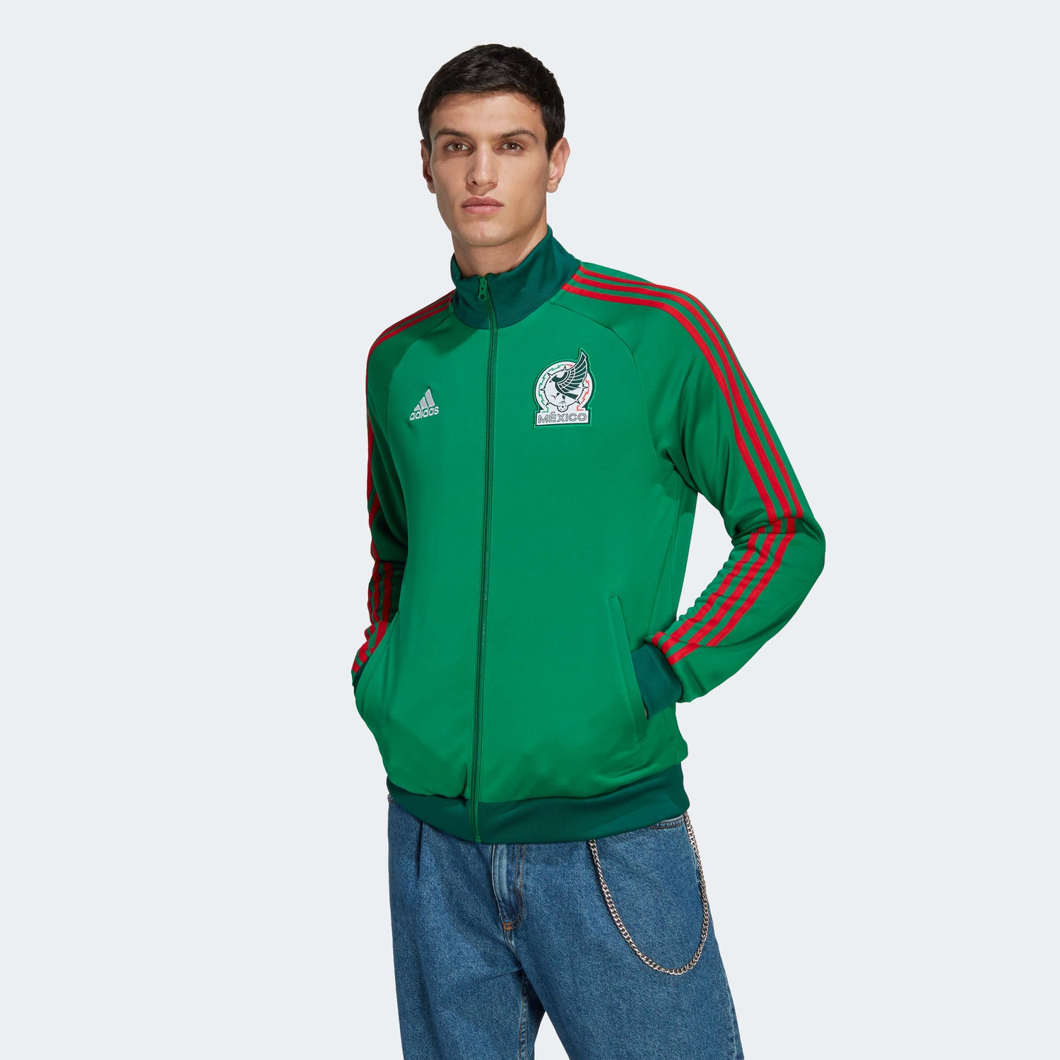 adidas 2022-23 Mexico 3-Stripes Track Top (Model - Front)