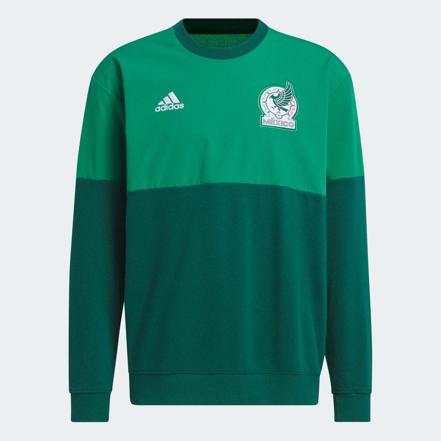 adidas 2022-23 Mexico Crew Sweatshirt - Green (Front)