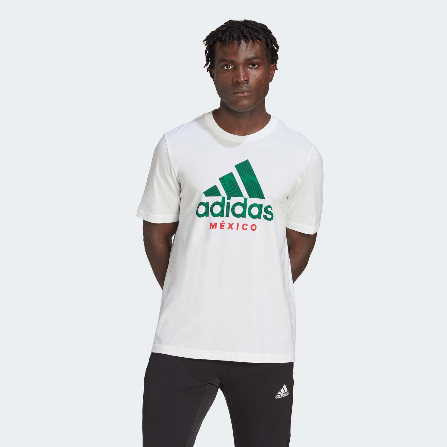 adidas 2022-23 Mexico DNA Graphic Tee - White (Model - Front)