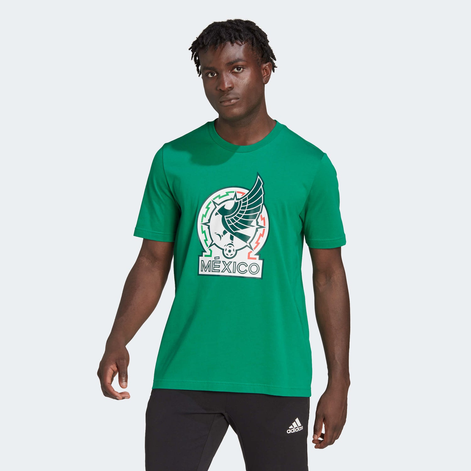 adidas 2022-23 Mexico Graphic Tee Green (Model - Front)