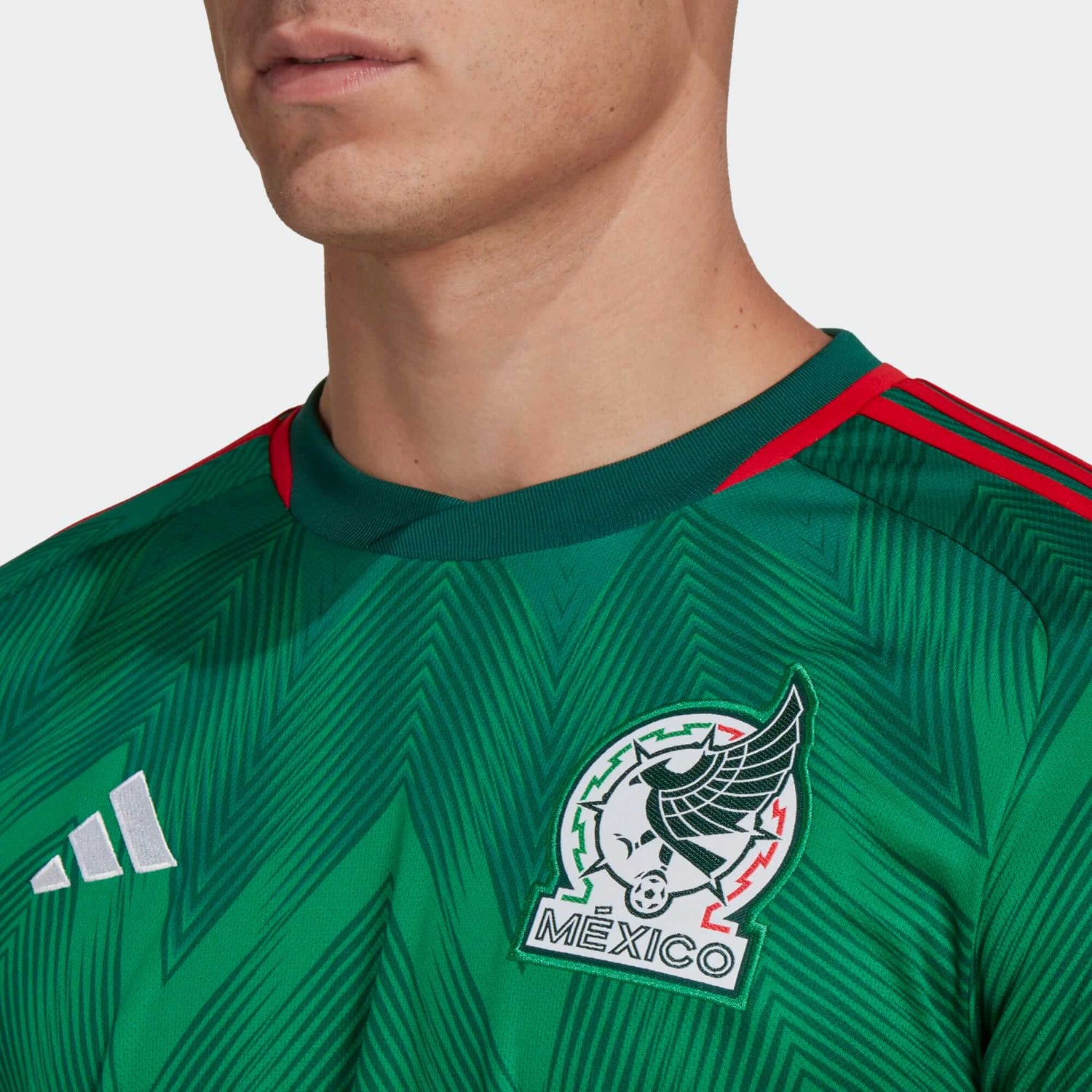 adidas 2022-23 Mexico Home Jersey - Green-Red (Detail 1)