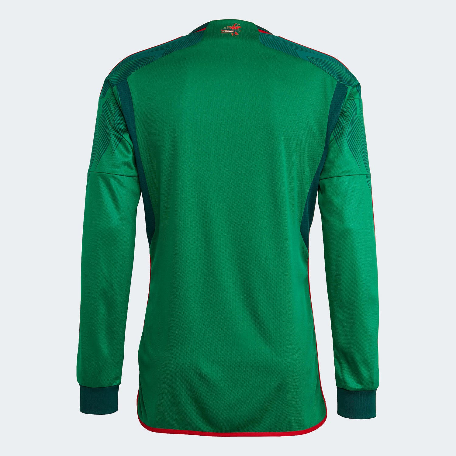 adidas 2022-23 Mexico Home Long-Sleeve Jersey - Green-Red (Back)