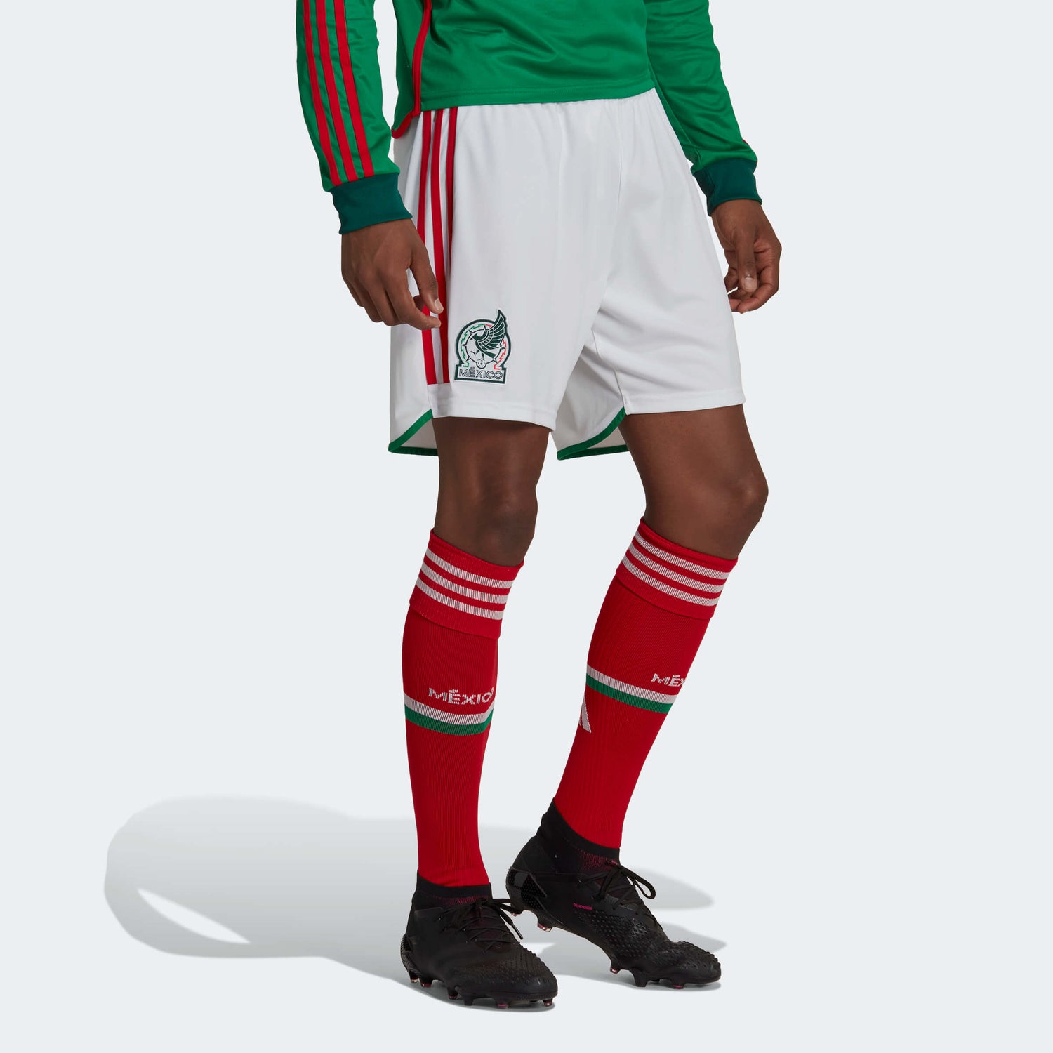 adidas 2022-23 Mexico Home Short White-Red (Model - Front)