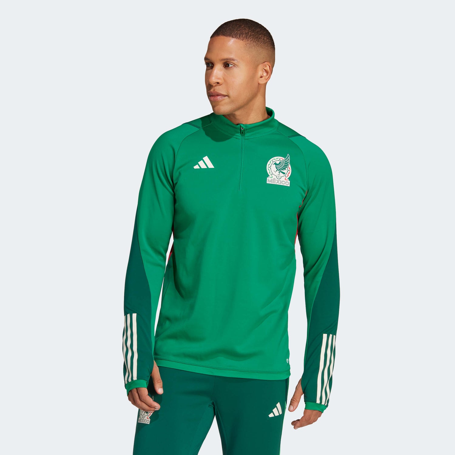 adidas 2022-23 Mexico Training Top Green (Model - Front)