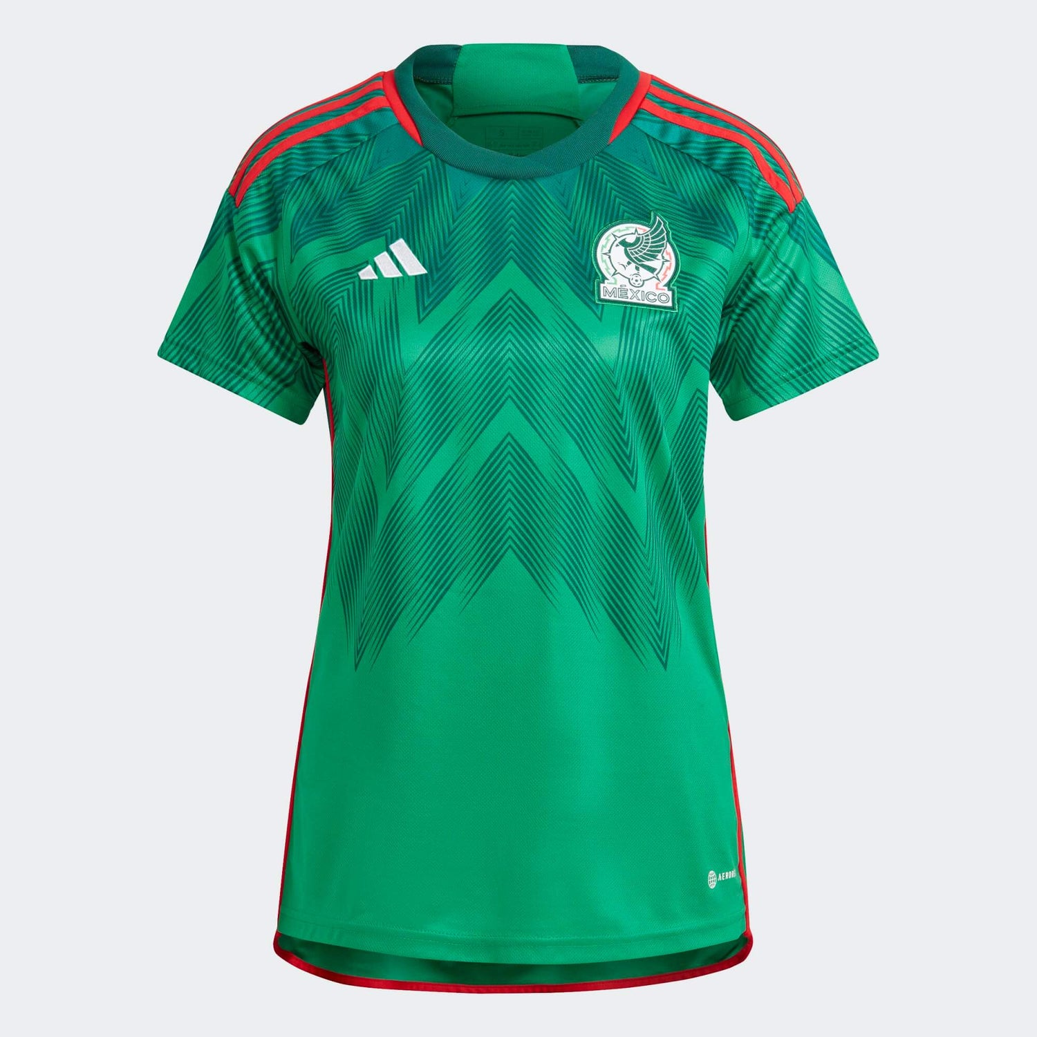adidas 2022-23 Mexico Women's Home Jersey - Green-Red (Front)