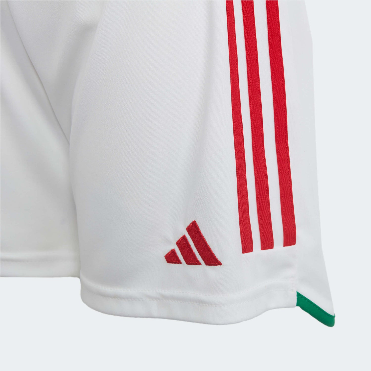 adidas 2022-23 Mexico Youth Home Shorts - White-Red (Detail 1)