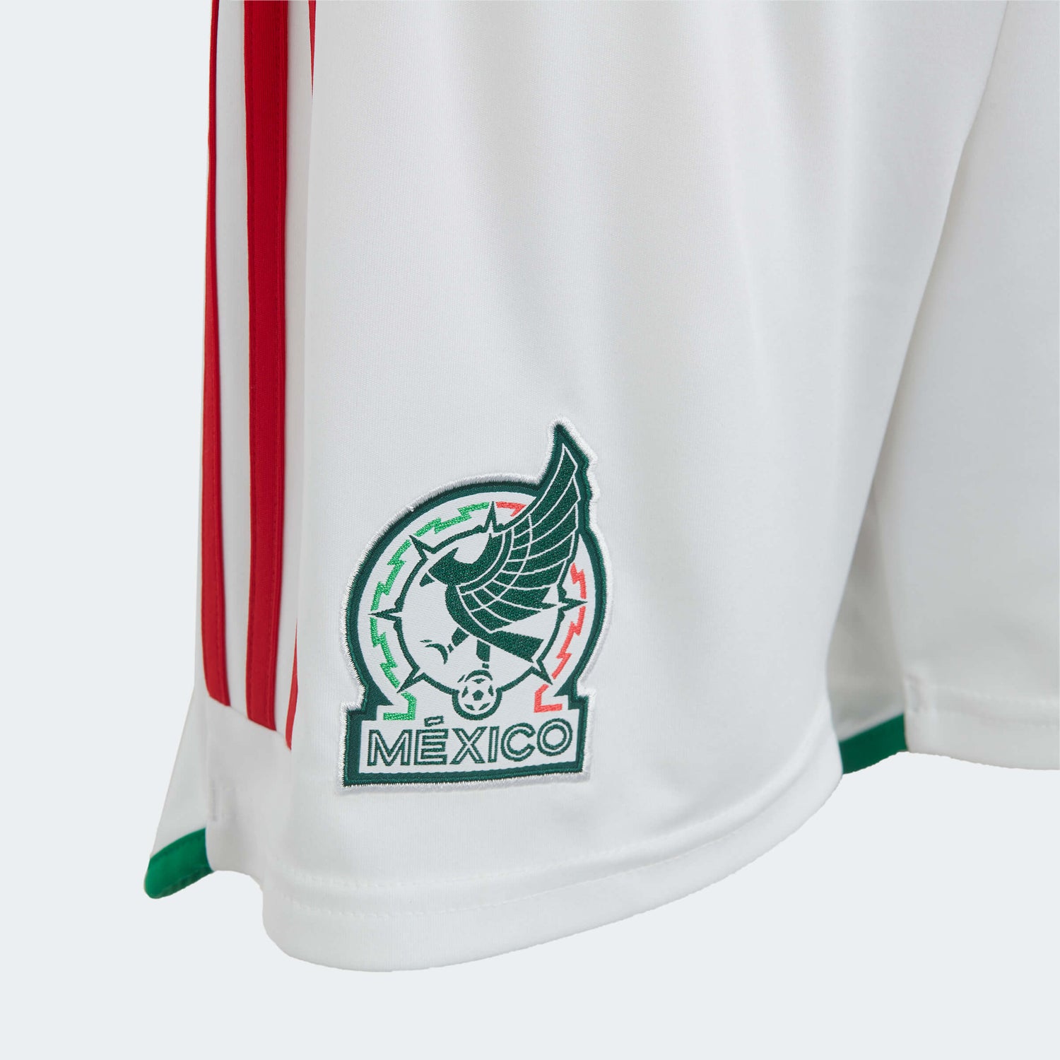 adidas 2022-23 Mexico Youth Home Shorts - White-Red (Detail 2)