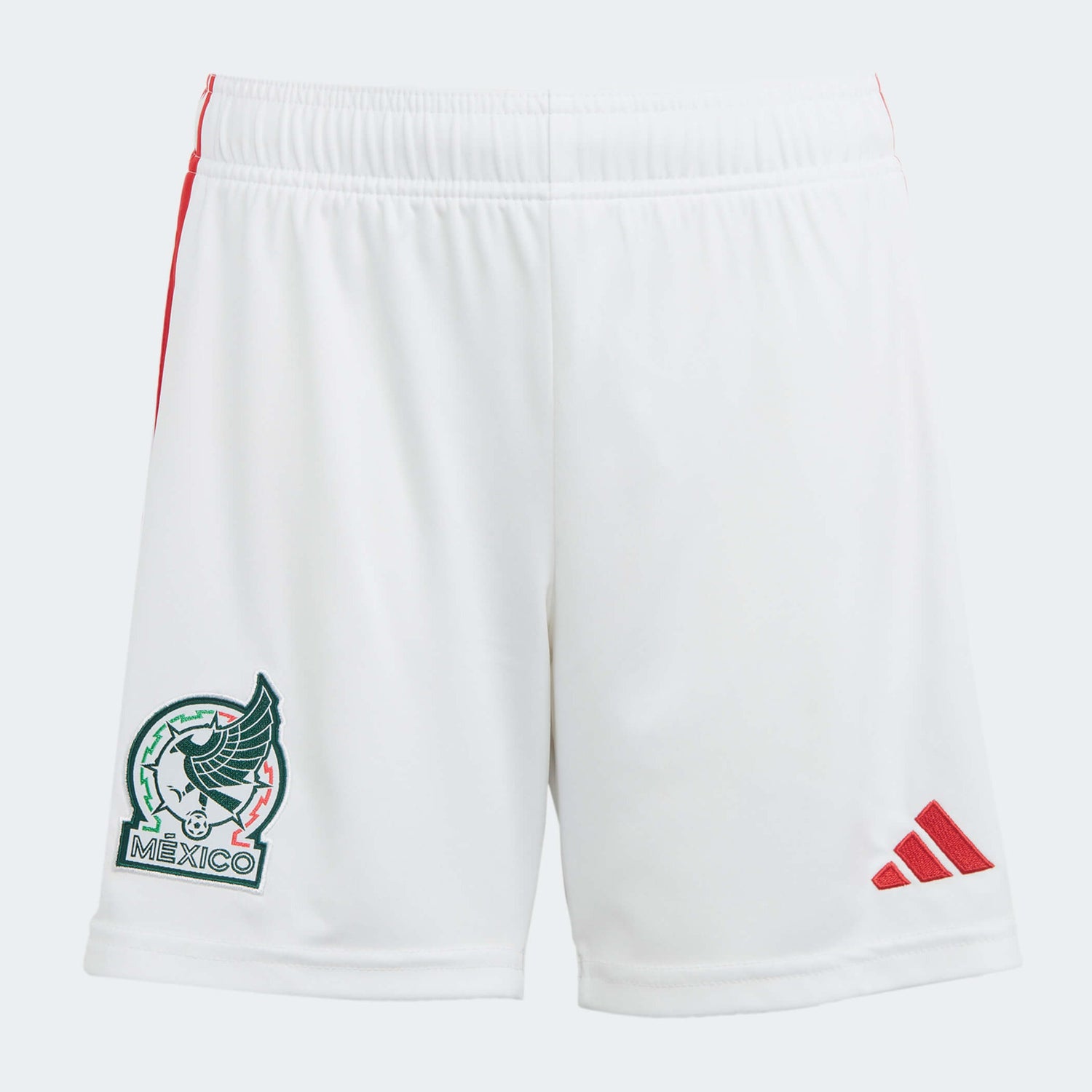 adidas 2022-23 Mexico Youth Home Shorts - White-Red (Front)