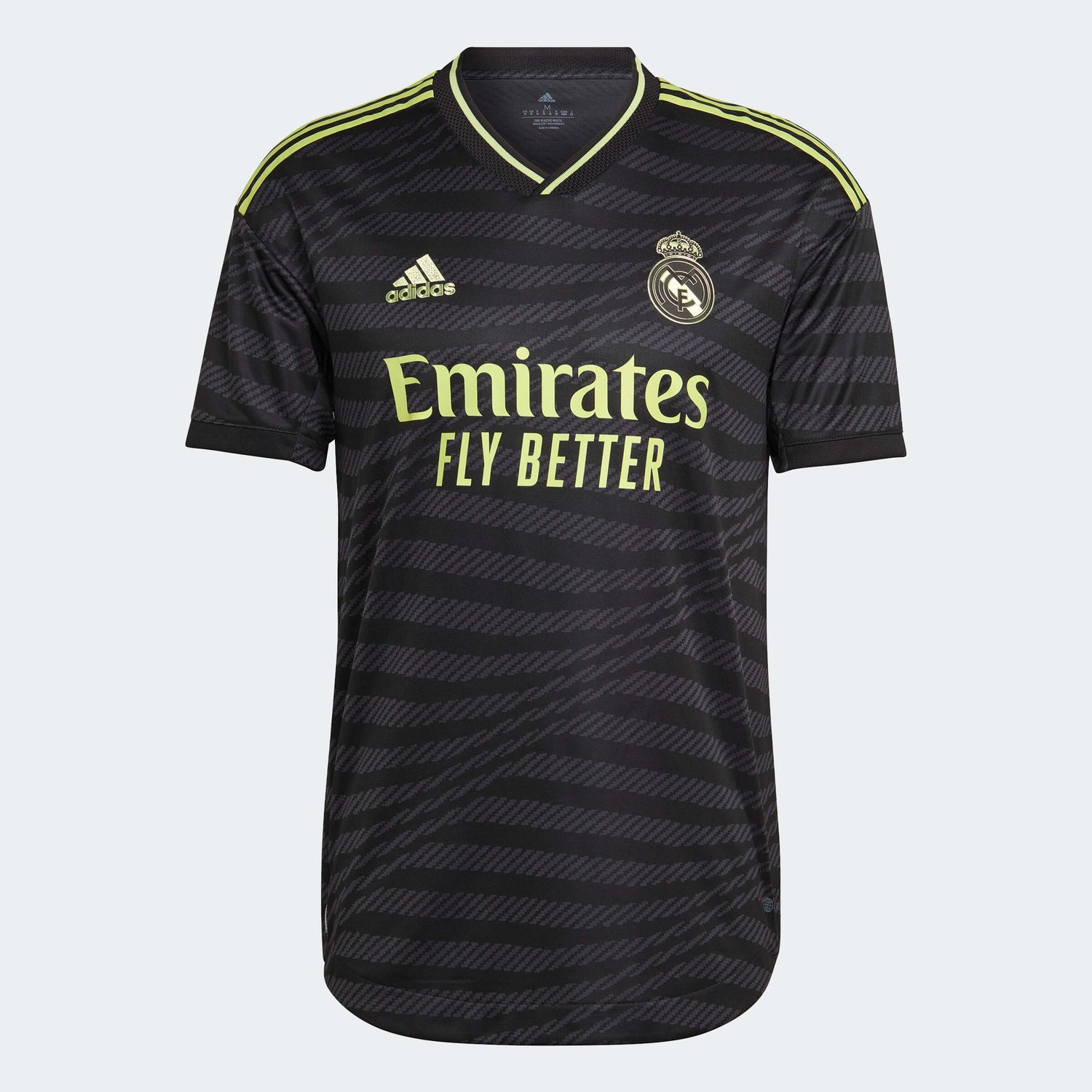 adidas 2022-23 Real Madrid Authentic Third Jersey - Black-Neon (Front)