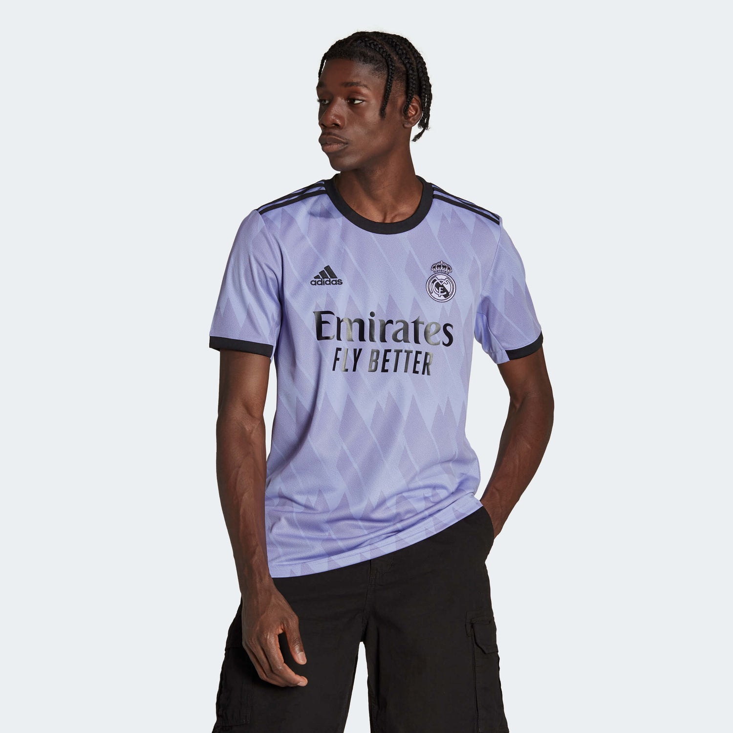 adidas 2022-23 Real Madrid Away Jersey - Light Purple (Model - Front)
