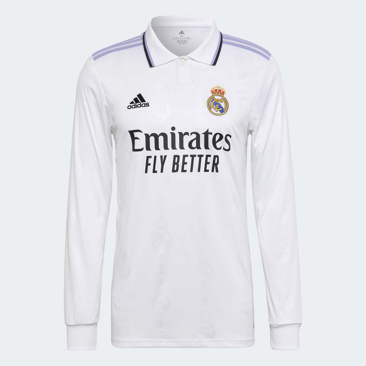 adidas 2022-23 Real Madrid Home Long-Sleeve Jersey - White (Front)