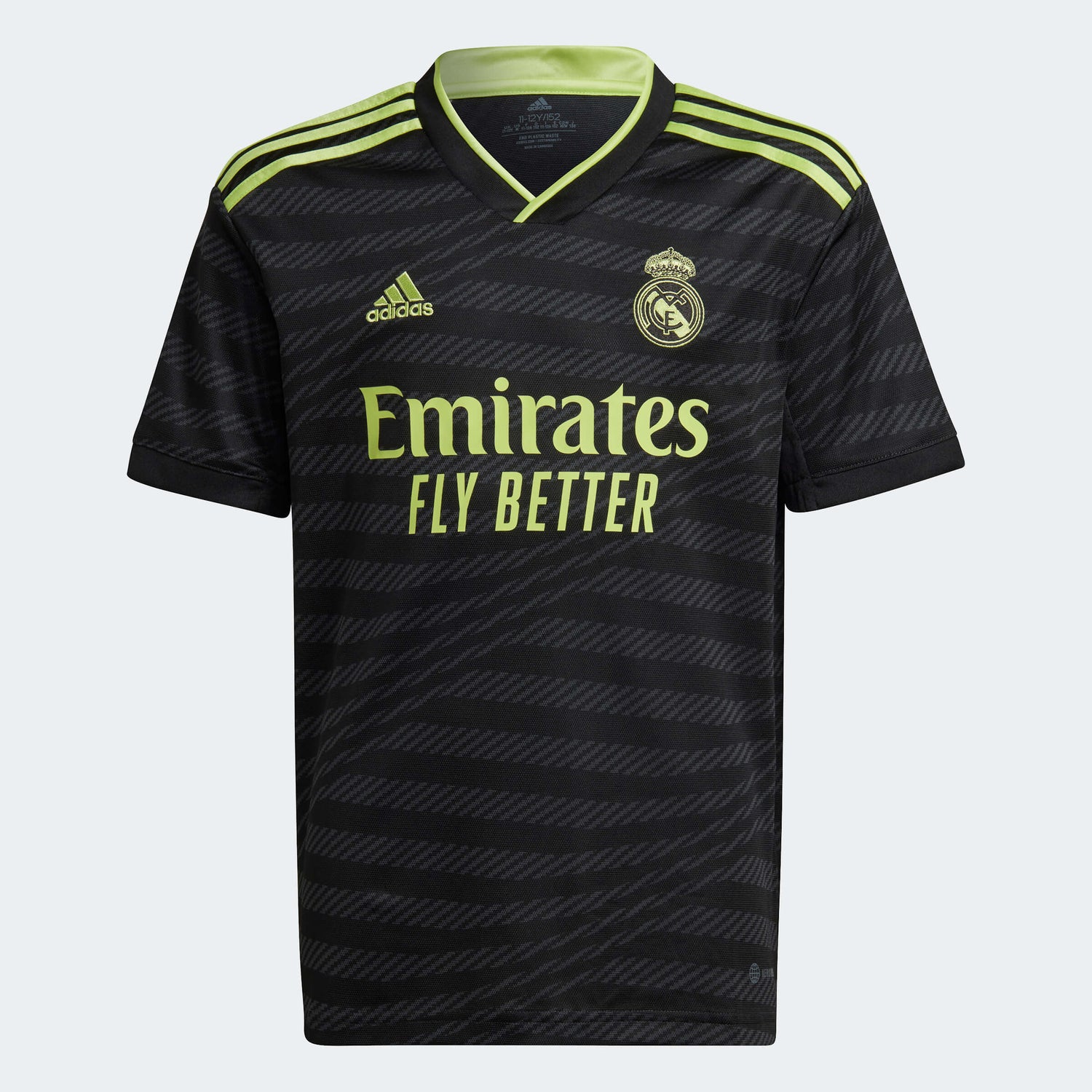adidas 2022-23 Real Madrid Third Youth Jersey Black-Neon