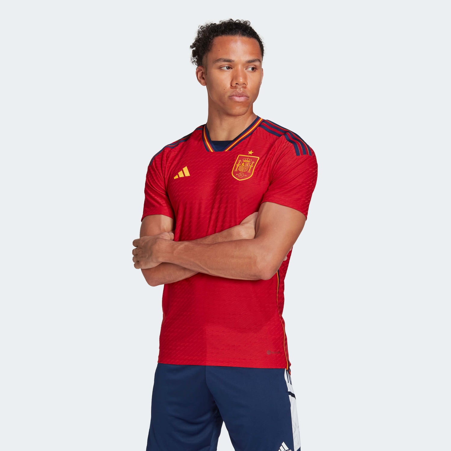 adidas 2022-23 Spain Authentic Home Jersey - Red-Navy (Model - Front)