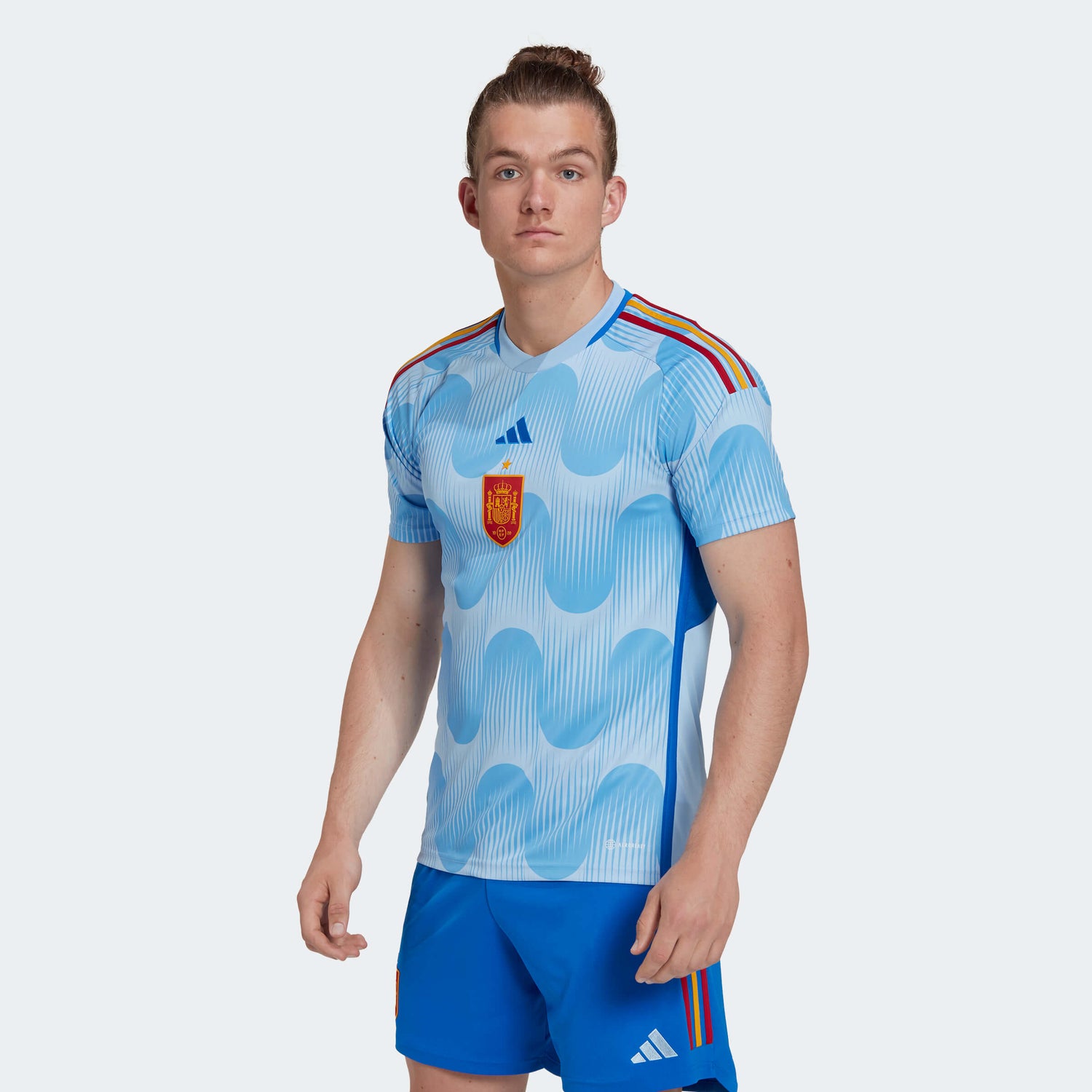adidas 2022-23 Spain Away Jersey Glory Blue (Model - Front)