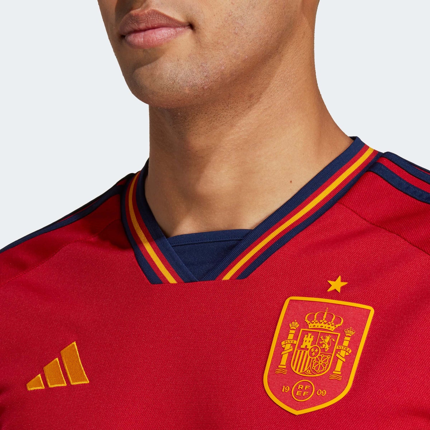 adidas 2022-23 Spain Home Jersey Red-Navy (Detail 1)