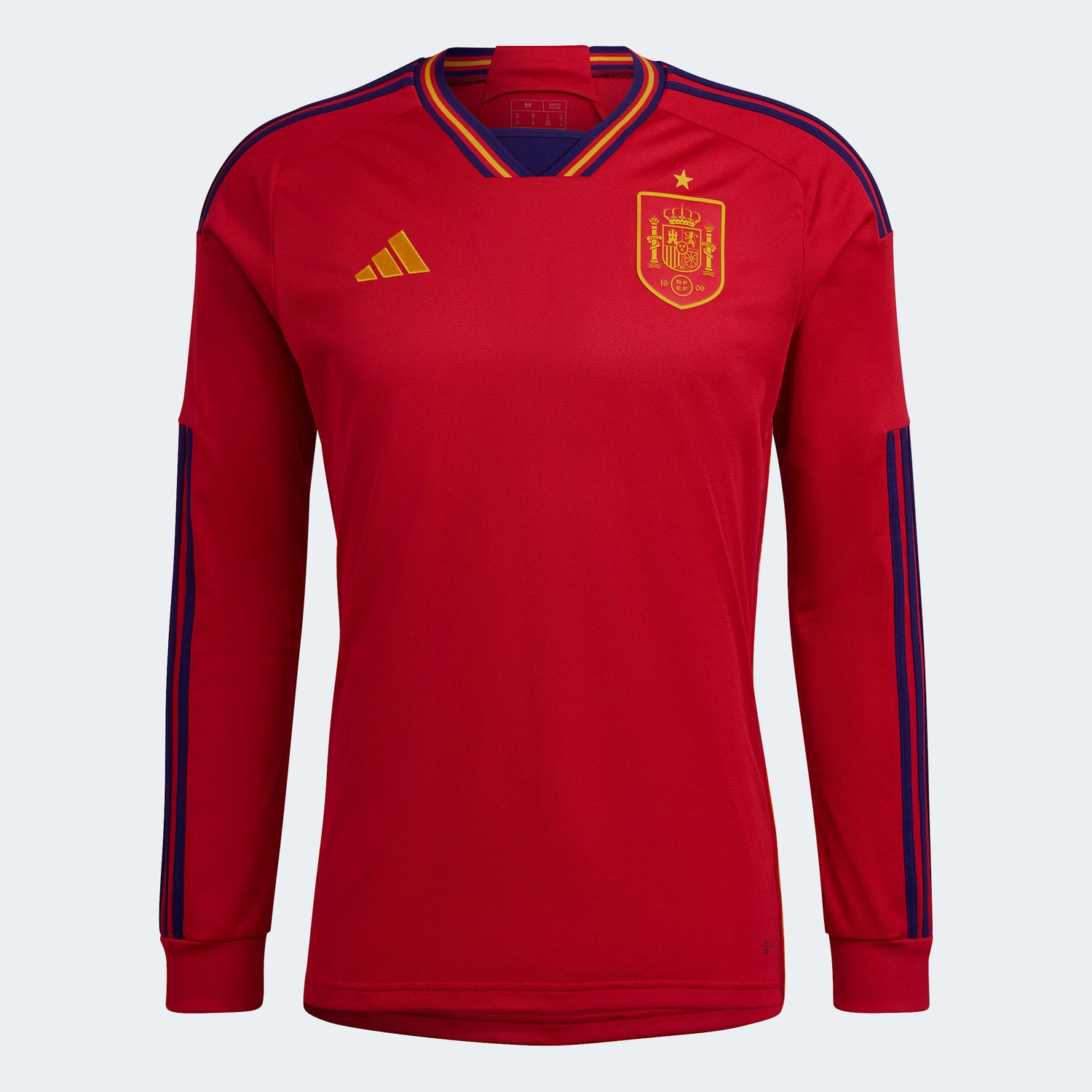 adidas 2022-23 Spain Long Sleeve Home Jersey - Red-Navy (Front)