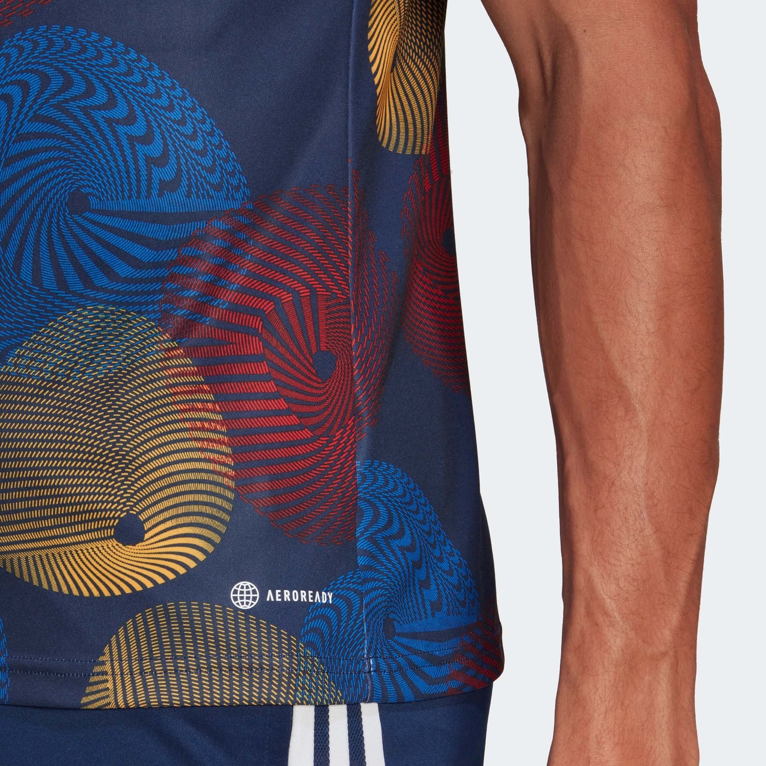 adidas 2022-23 Spain Pre-Match Jersey - Navy-Red-Gold (Detail 2)