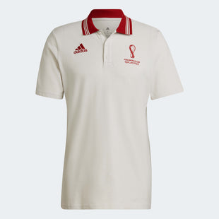 adidas 2022 FIFA World Cup Official Emblem Polo Shirt - Talc (Front)