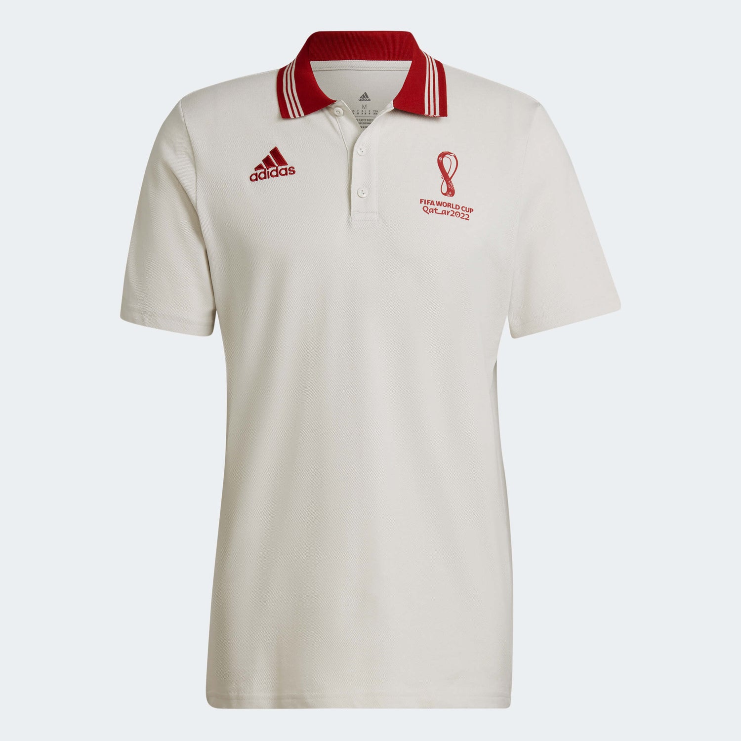 adidas 2022 FIFA World Cup Official Emblem Polo Shirt - Talc
