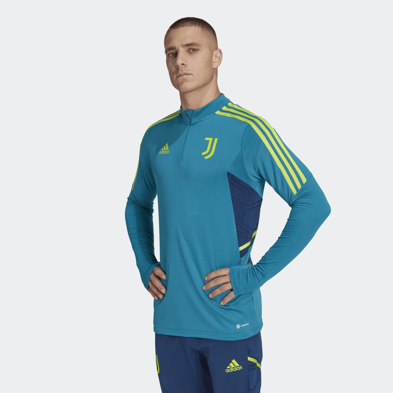 adidas 2022 Juventus Training Top - Active Teall (Model - Front)