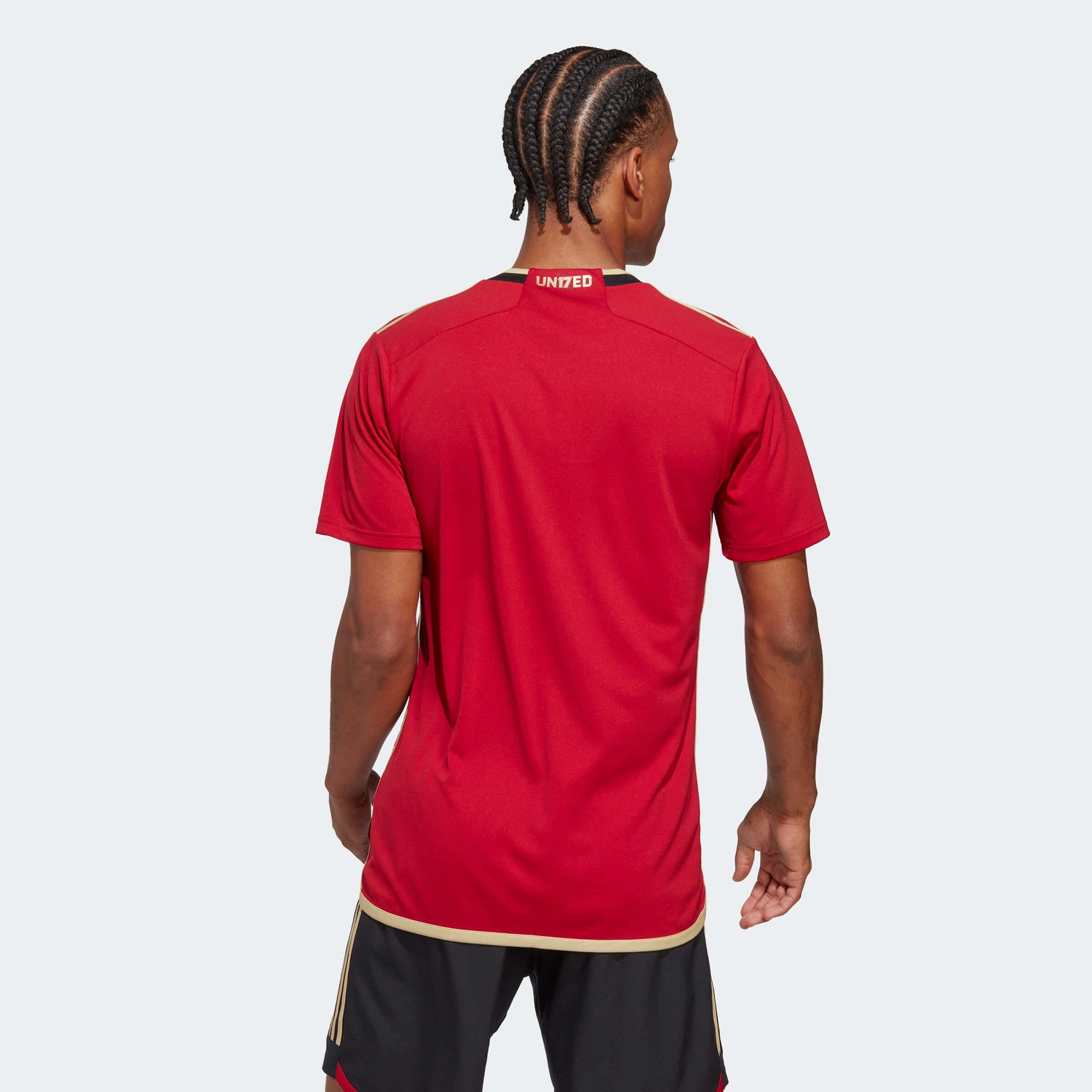 adidas 2023-24 Atlanta United FC Home Jersey - Black-Victory Red (Model - Back)