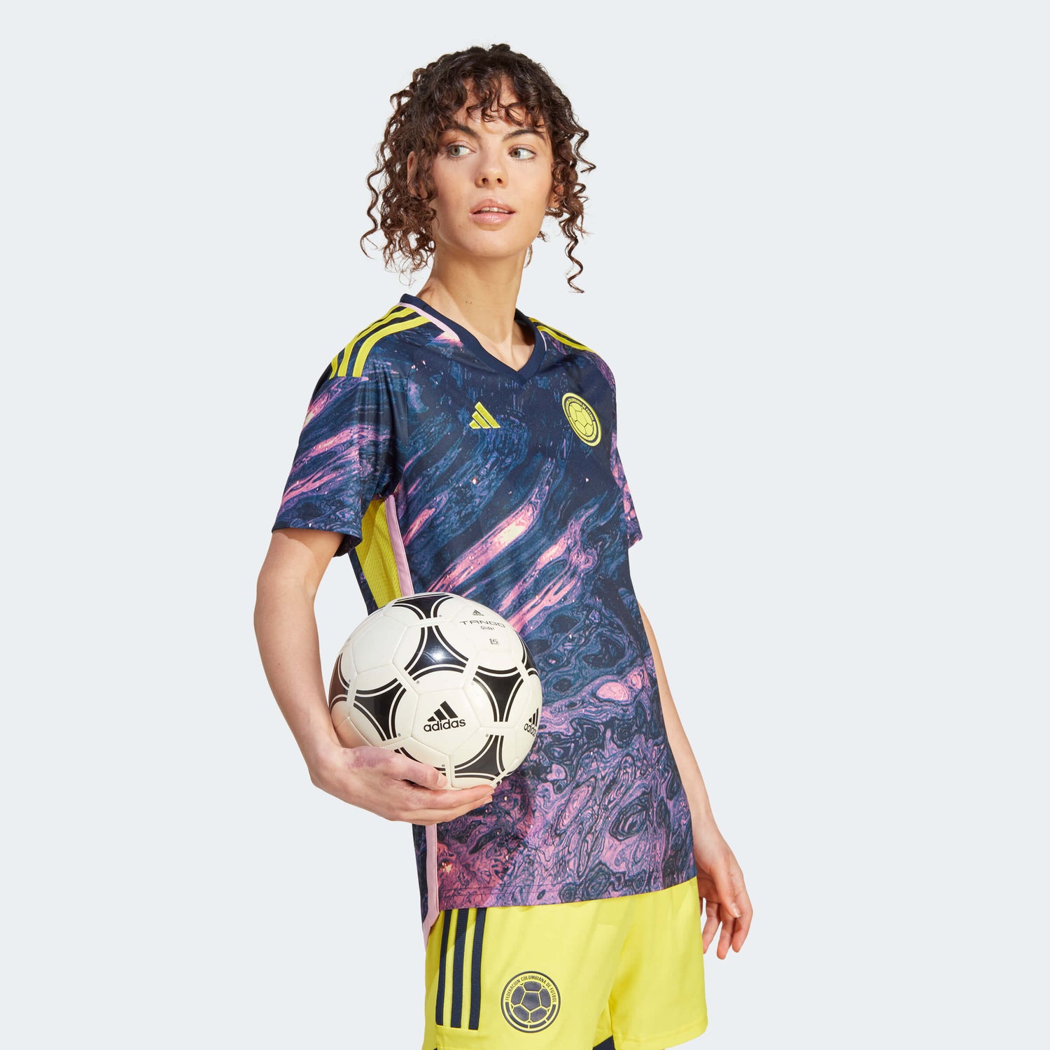 adidas 2023-24 Colombia Womens Away Jersey - Multi - Color (Model - Side)