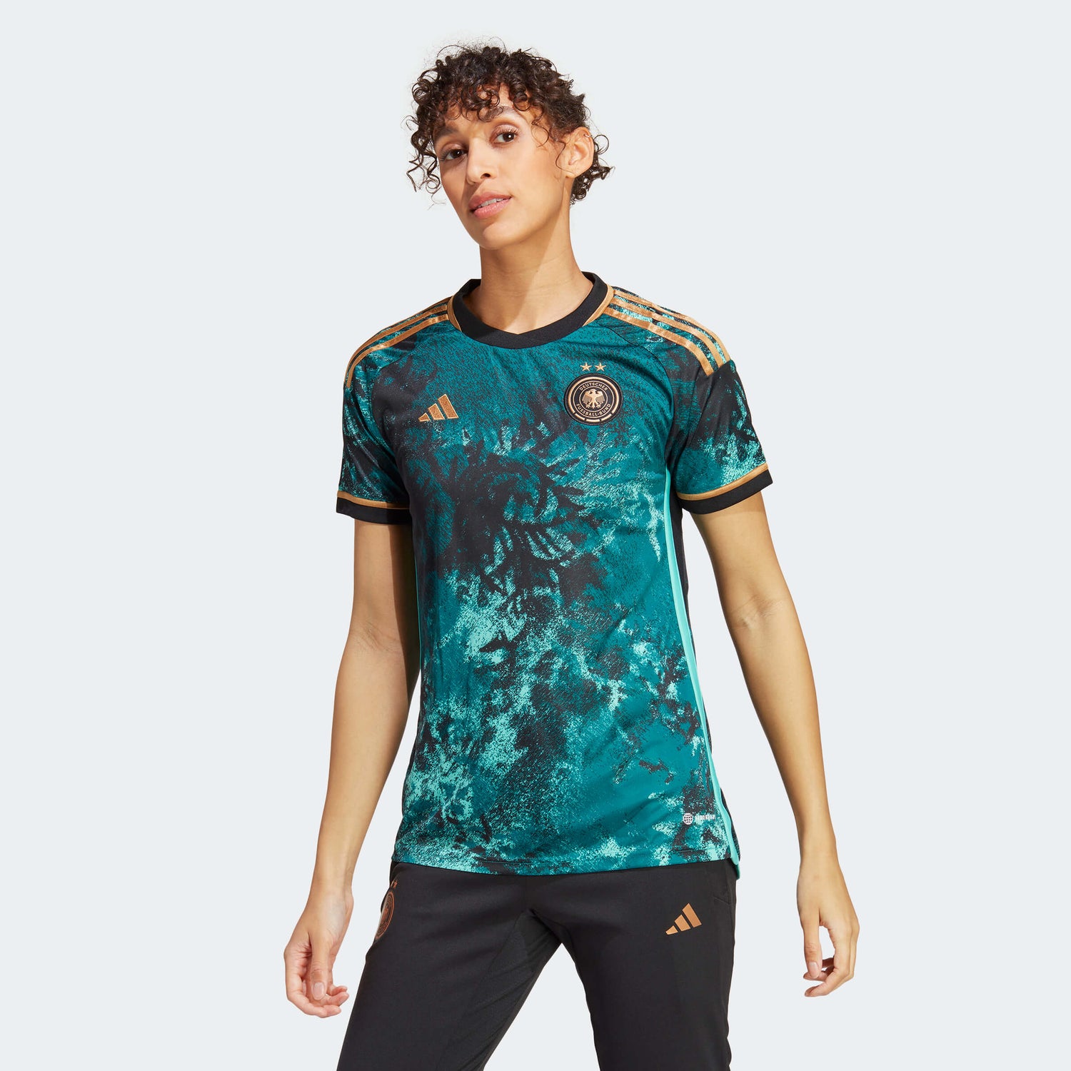 adidas 2023-24 Germany Womens Away Jersey - Legacy Teal (Model - Front)