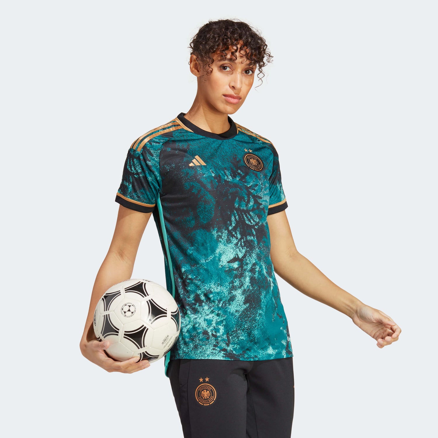 adidas 2023-24 Germany Womens Away Jersey - Legacy Teal (Model - Side)