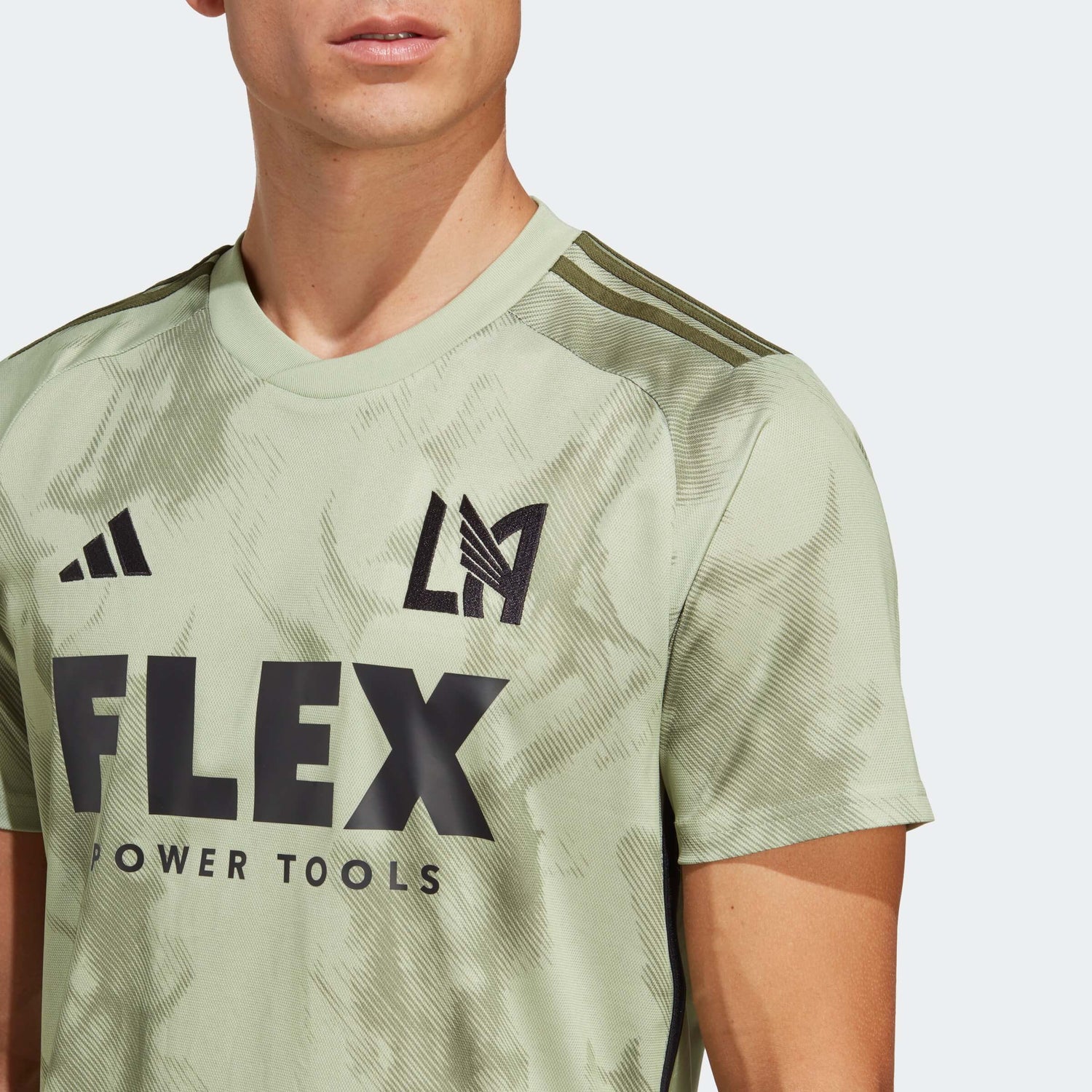 adidas 2023-24 LAFC Away Jersey - Magic Lime-Tent Green (Detail 1)