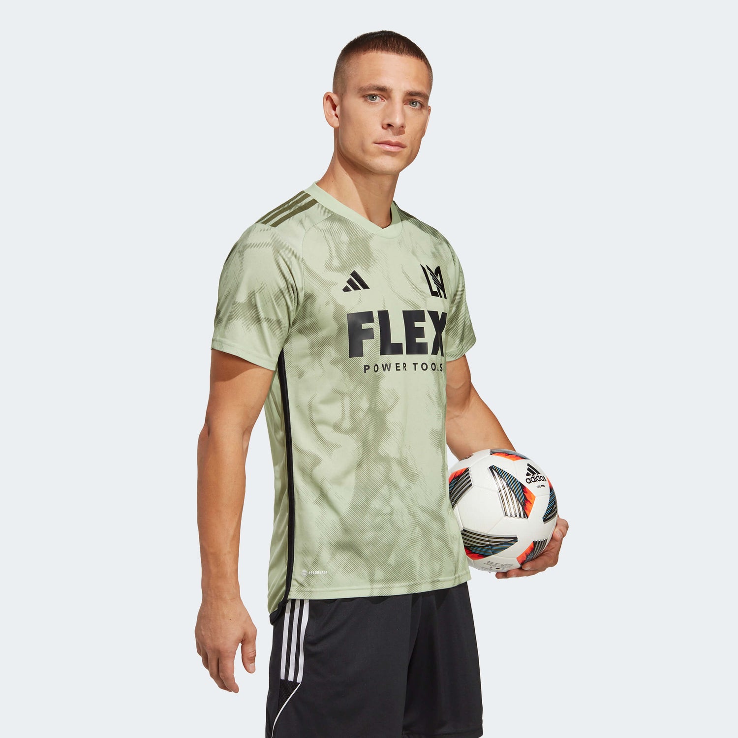 adidas 2023-24 LAFC Away Jersey - Magic Lime-Tent Green (Model - Side)