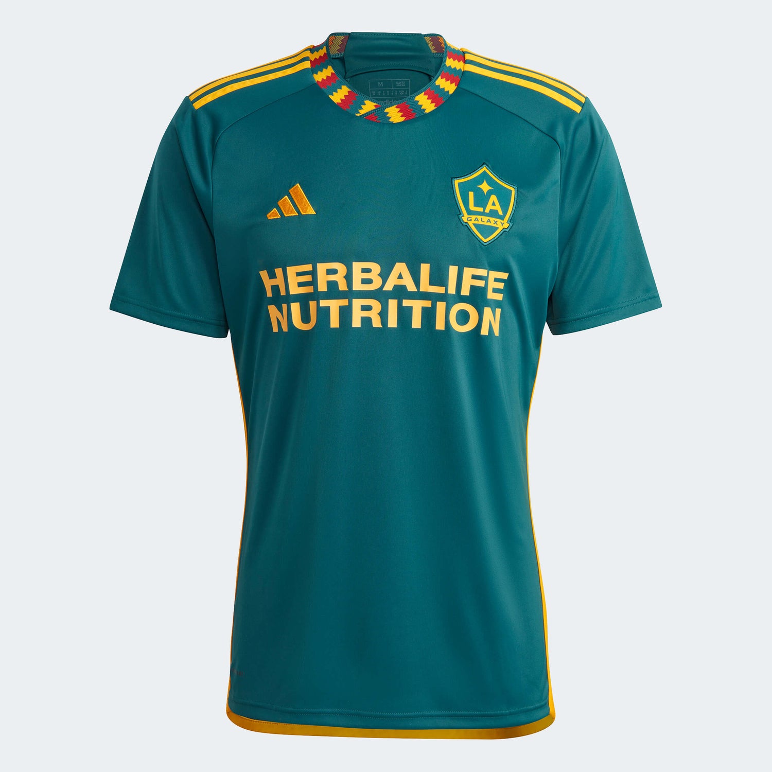 adidas 2023-24 LA Galaxy Away Jersey - Mystery Green-Team Gold (Front)