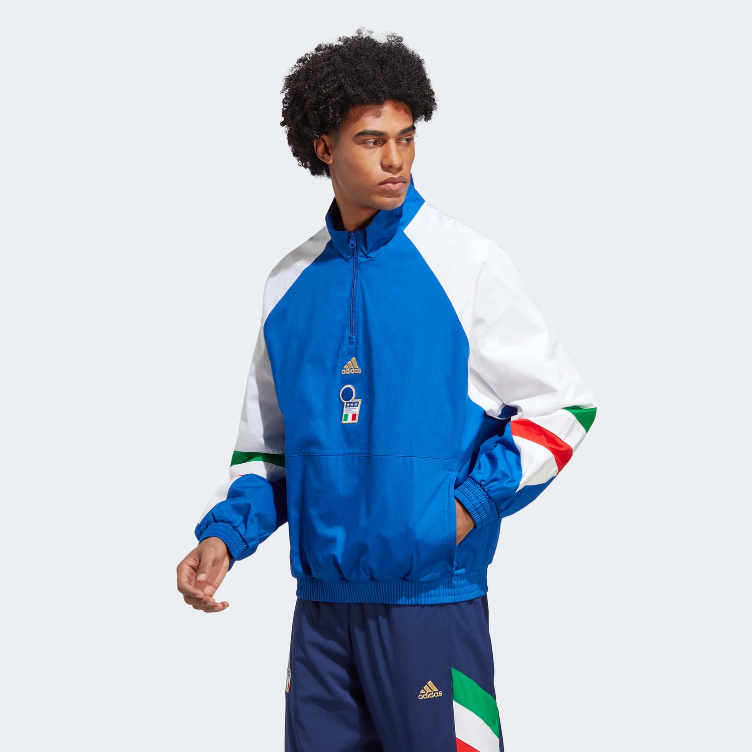 adidas 2023 Italy Icon Top - Team Royal Blue (Model - Front)