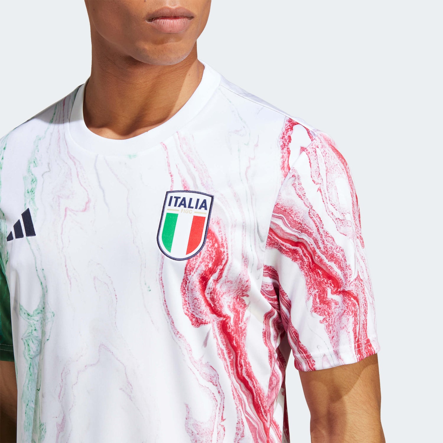adidas 2023 Italy Pre-Match Jersey - Green-White-Red (Detail 1)