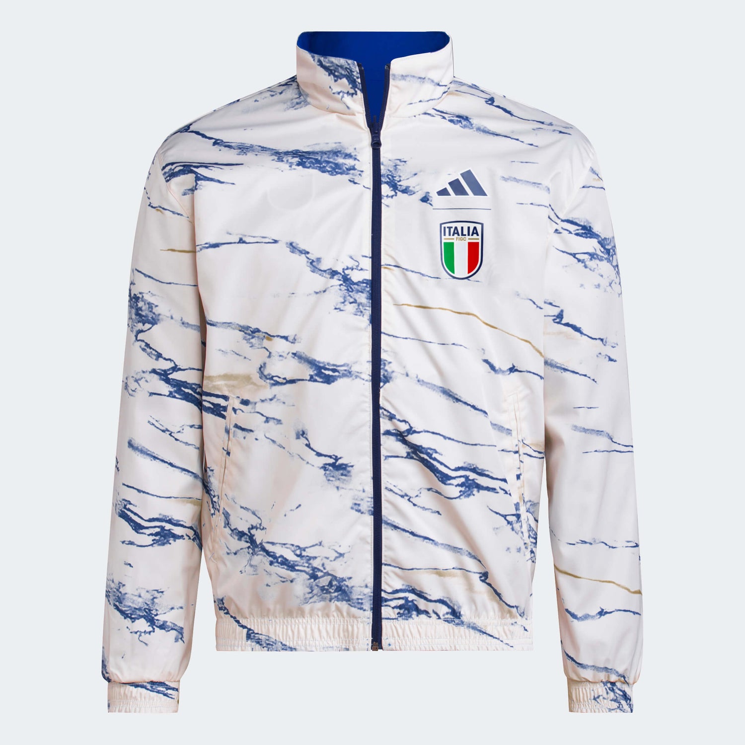 adidas 2023 Italy Reversible Anthem Jacket - Blue (Front)