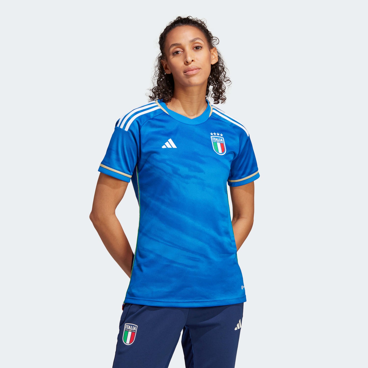 adidas 2023 Italy Women's Home Jersey - Blue (Model - Front)