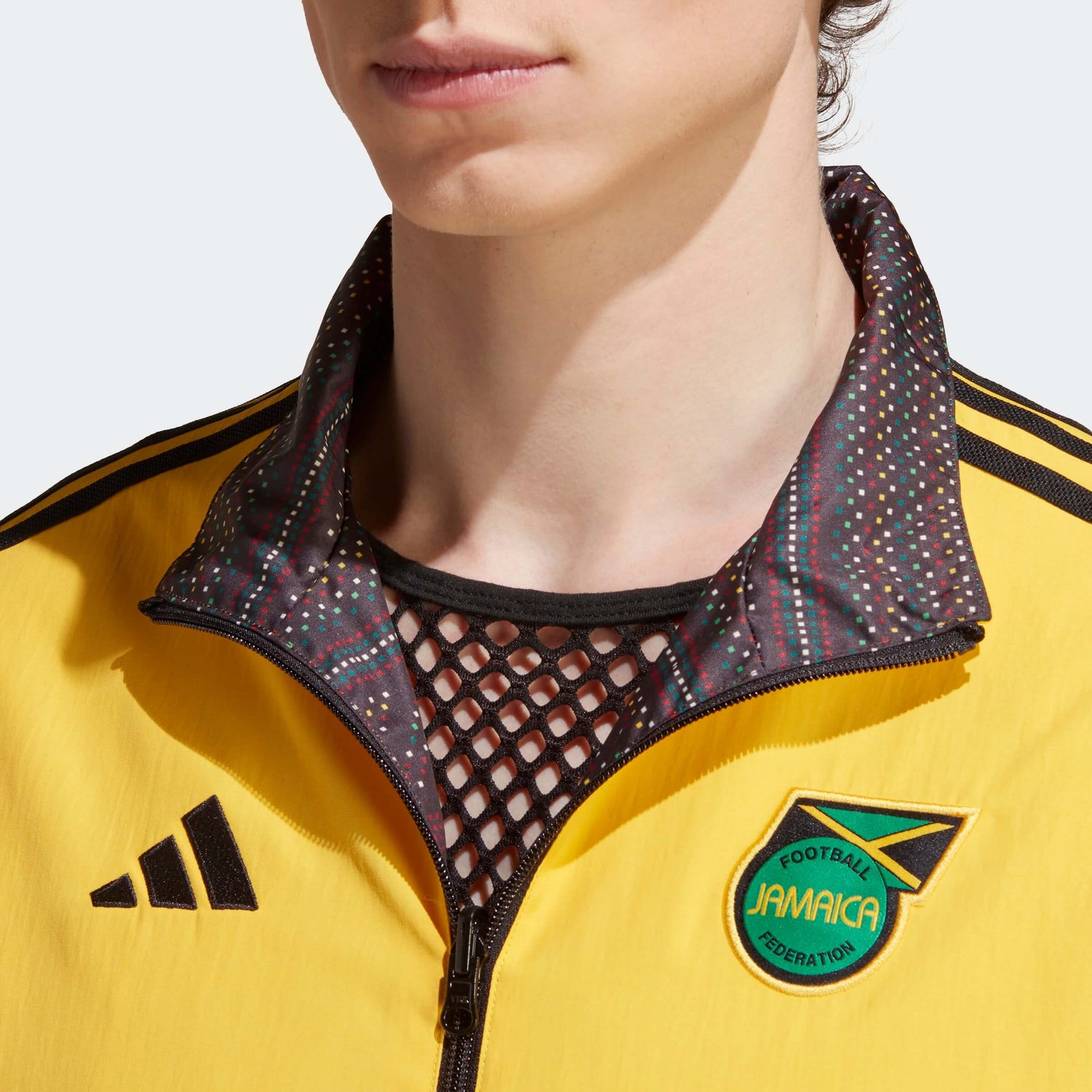 adidas 2023 Jamaica Reversible Anthem Jacket - Bold Gold-Black (Detail 1)