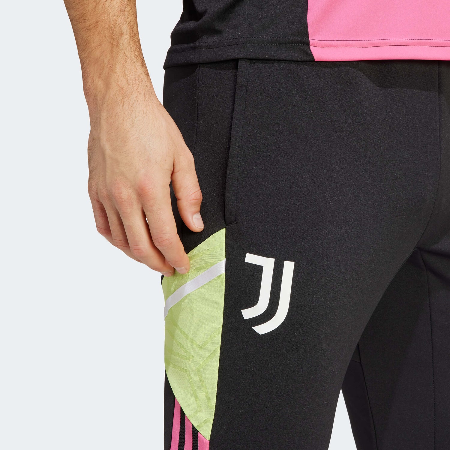 adidas 2023 Juventus Training Pants - Black-Green-Pink (Detail 1)