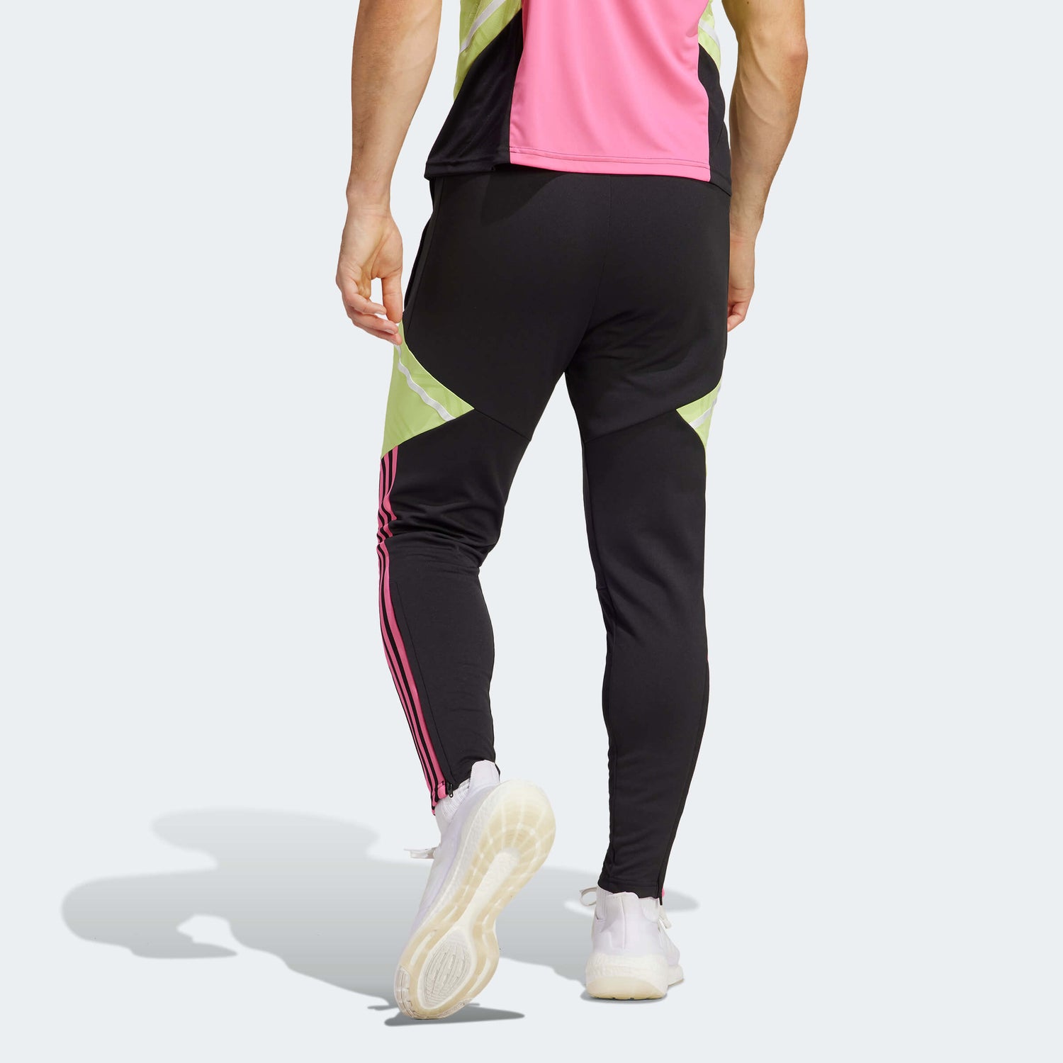 adidas 2023 Juventus Training Pants - Black-Green-Pink (Model - Back)