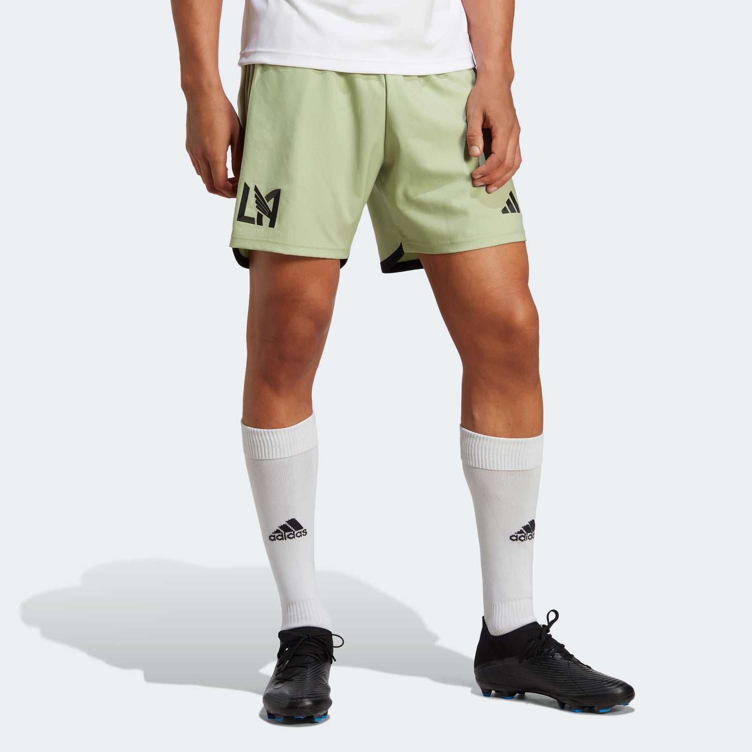 adidas 2023 LAFC Authentic Away Shorts - Magic Lime-Tent Green (Model - Front)
