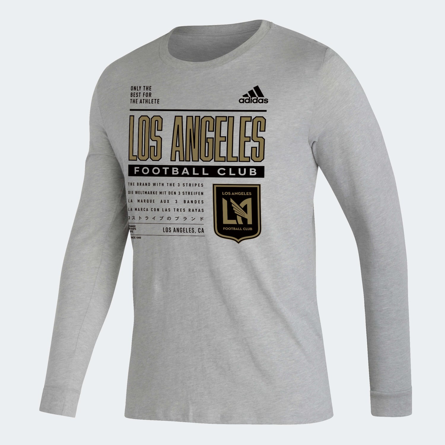 adidas 2023 LAFC LS Pre-Game Tee - Grey (Front)