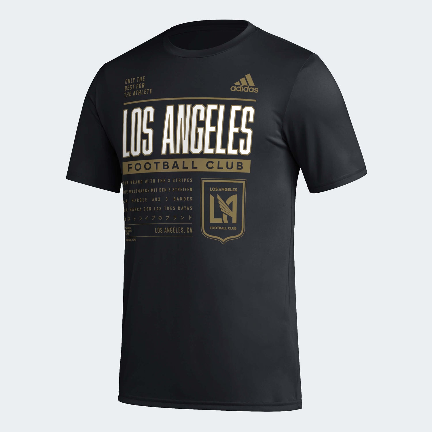adidas 2023 LAFC SS Pre-Game Tee - Black-White (Front)