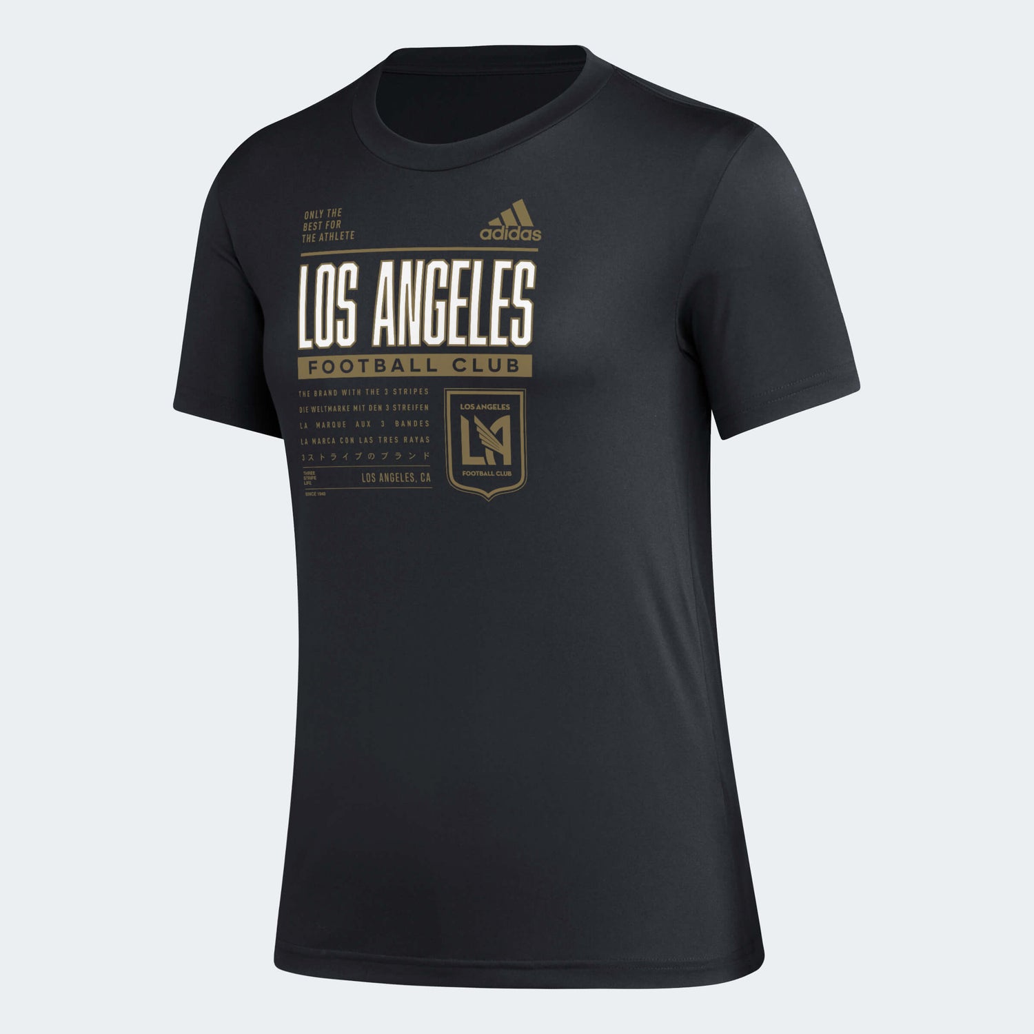 adidas 2023 LAFC Women's Pre-Game Tee - Black-White (Front)